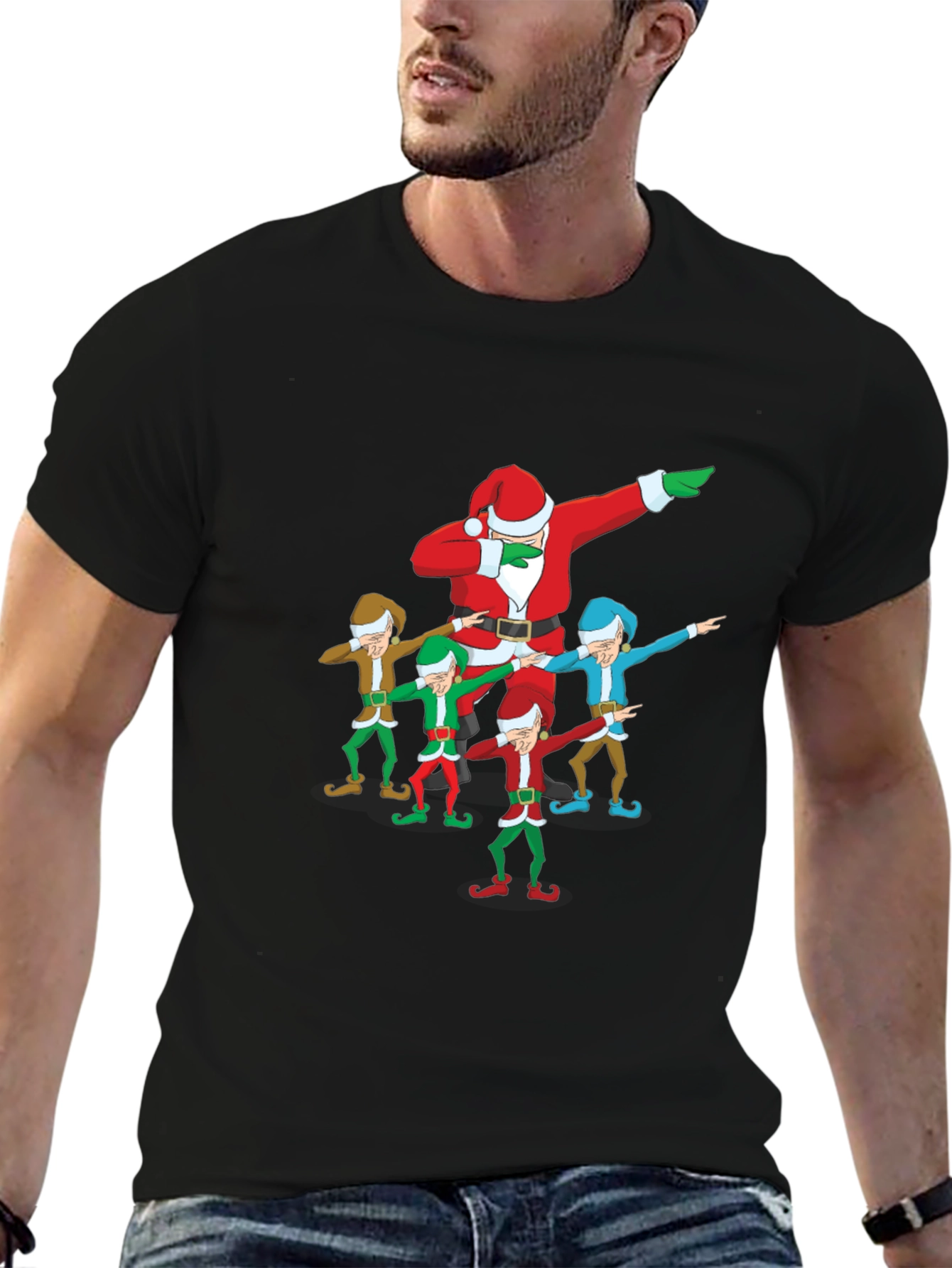 Dabbing Santa & Elves Graphic T-Shirt