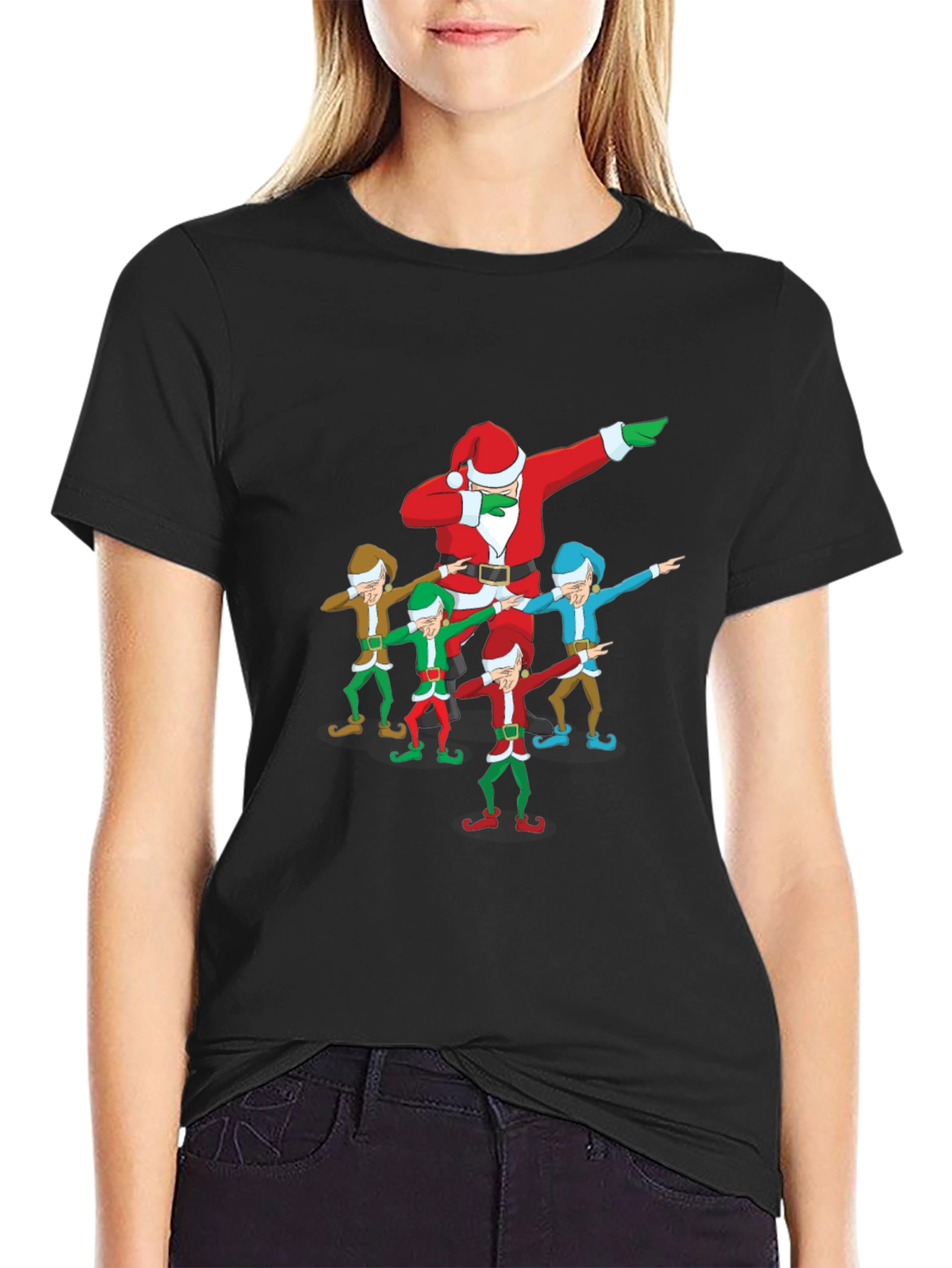 Dabbing Santa & Elves Graphic T-Shirt