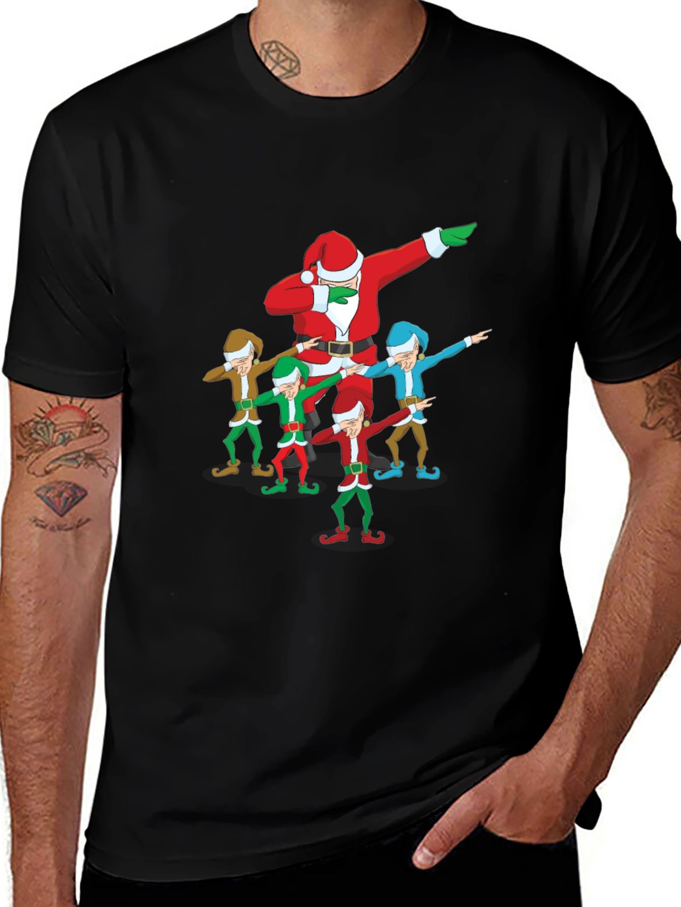 Dabbing Santa & Elves Graphic T-Shirt