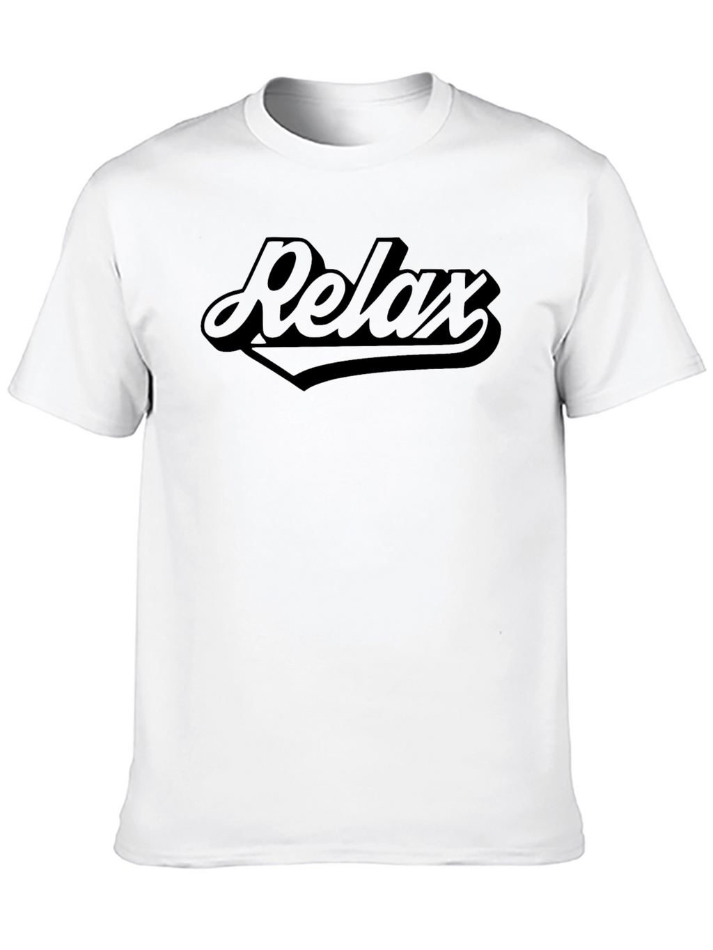 Relax Graphic T-Shirt - Solid Black Crew Neck Tee