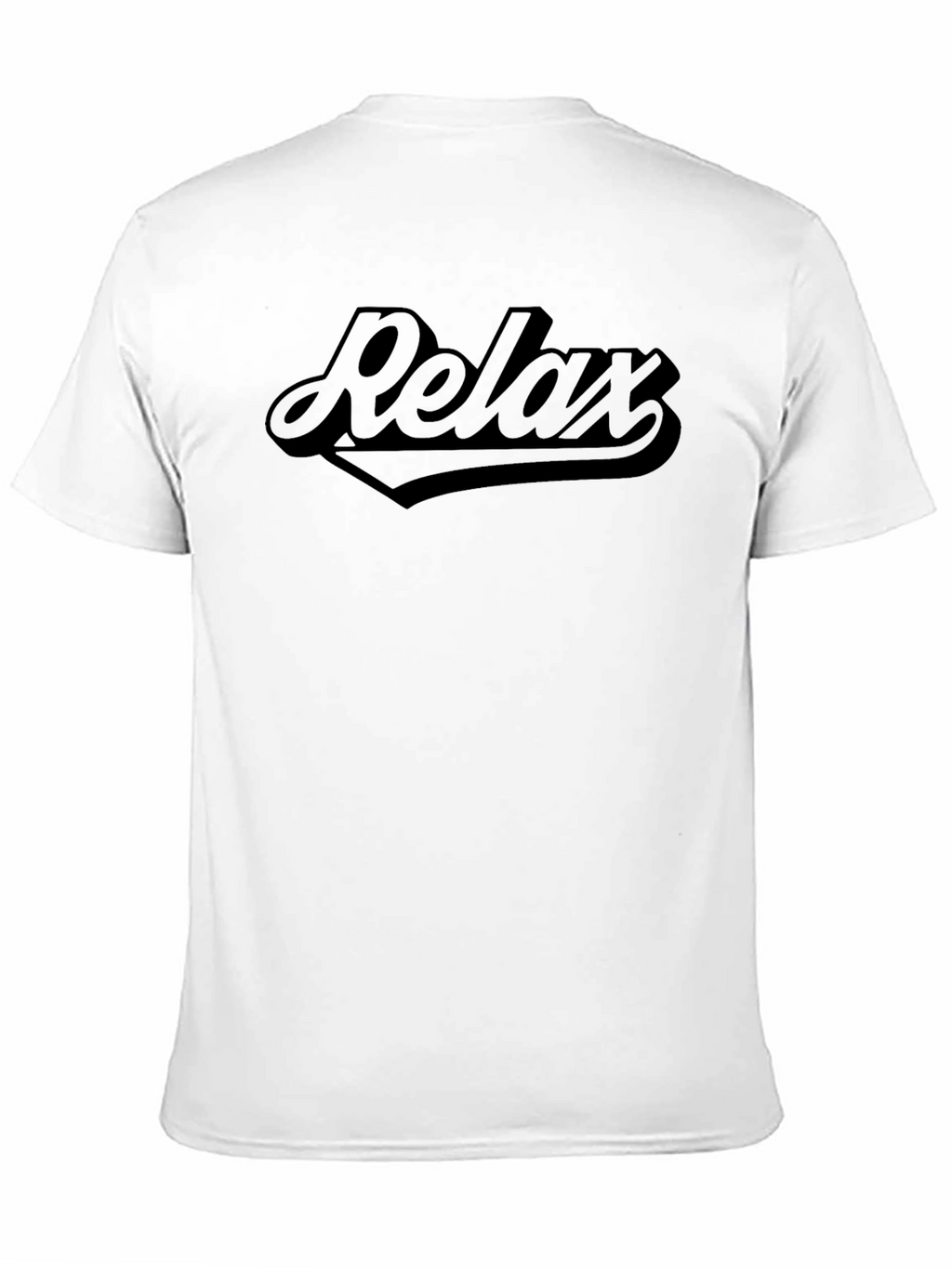 Relax Graphic T-Shirt - Solid Black Crew Neck Tee