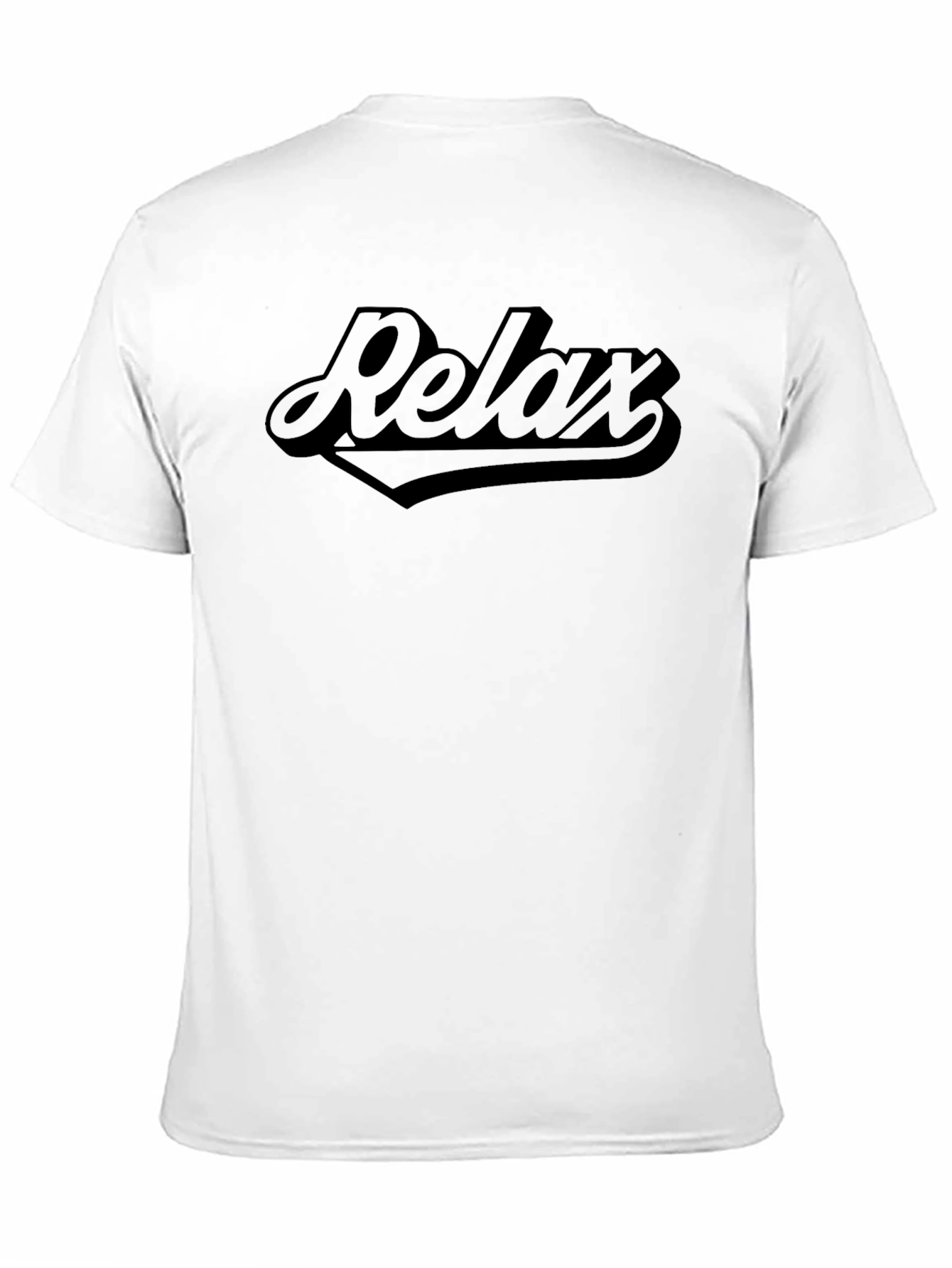 Relax Graphic T-Shirt - Solid Black Crew Neck Tee