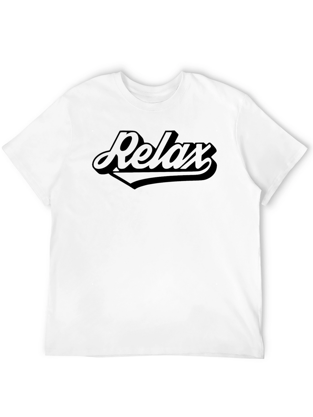 Relax Graphic T-Shirt - Solid Black Crew Neck Tee