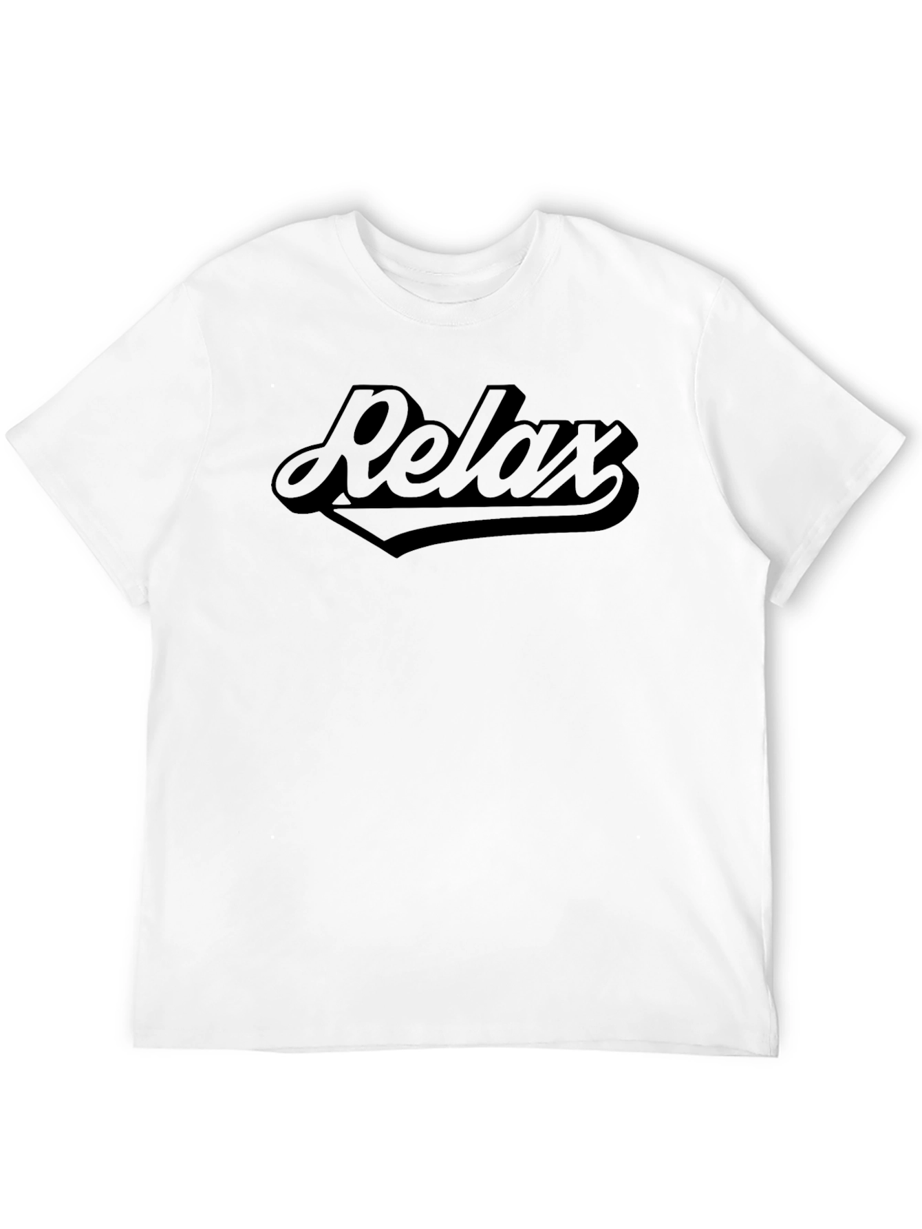 Relax Graphic T-Shirt - Solid Black Crew Neck Tee
