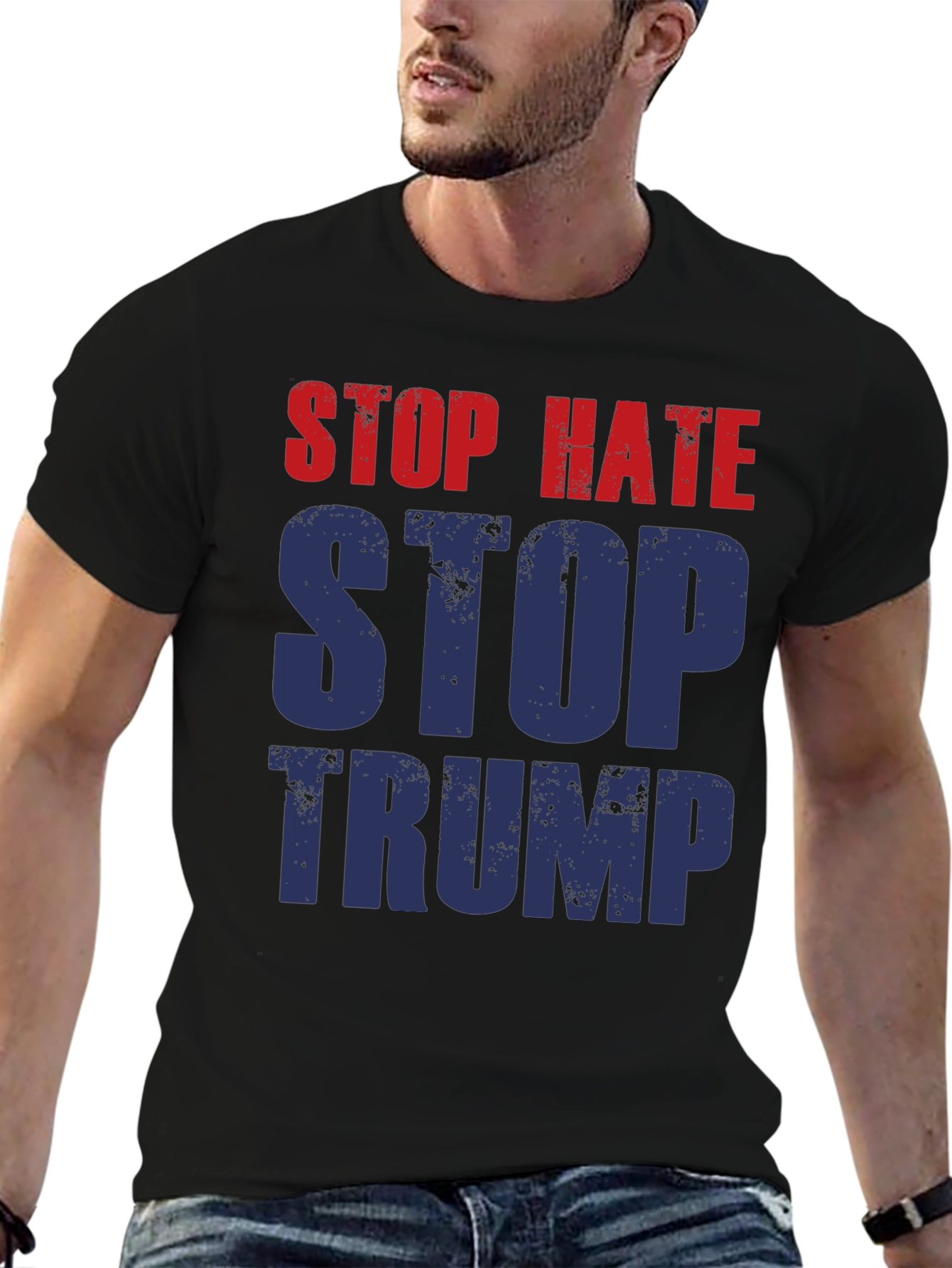 Stop Hate Stop Trump Graphic T-Shirt