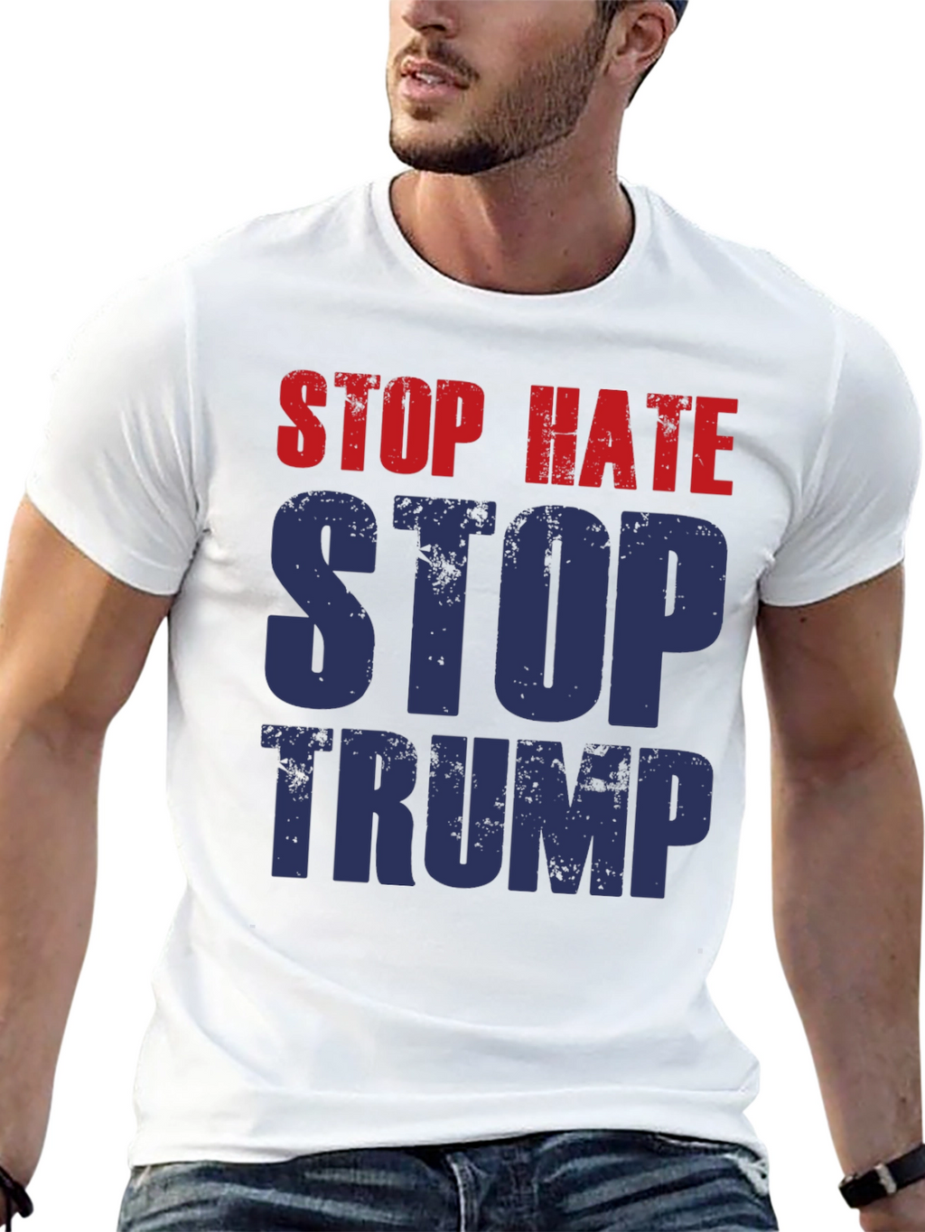 Stop Hate Stop Trump Graphic T-Shirt