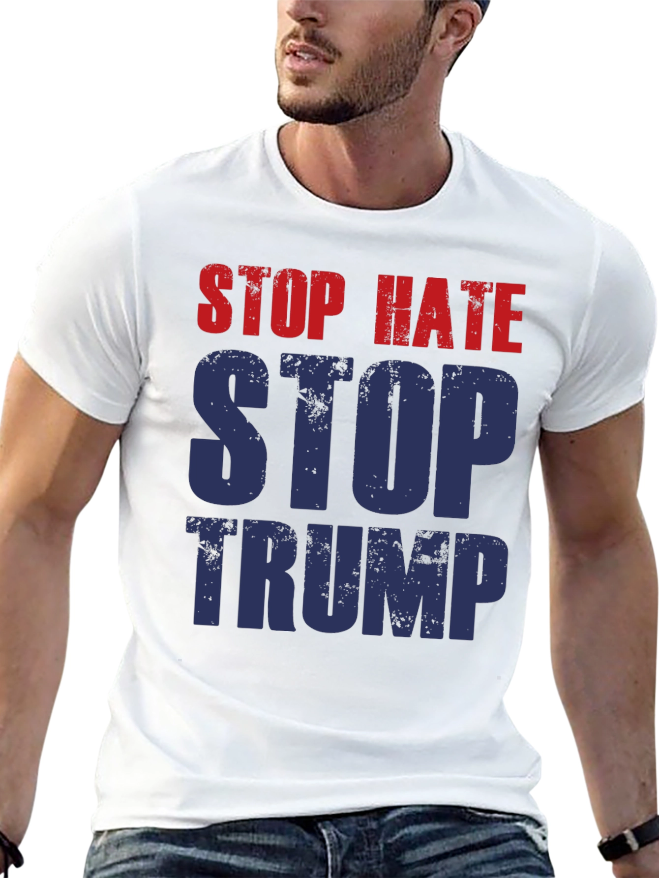 Stop Hate Stop Trump Graphic T-Shirt