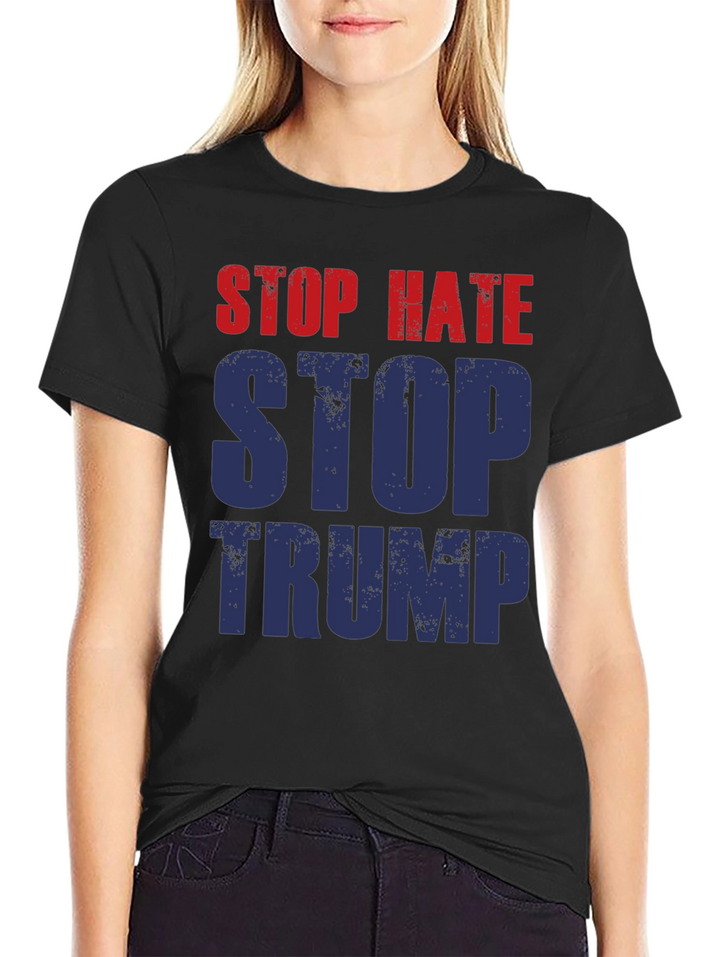 Stop Hate Stop Trump Graphic T-Shirt