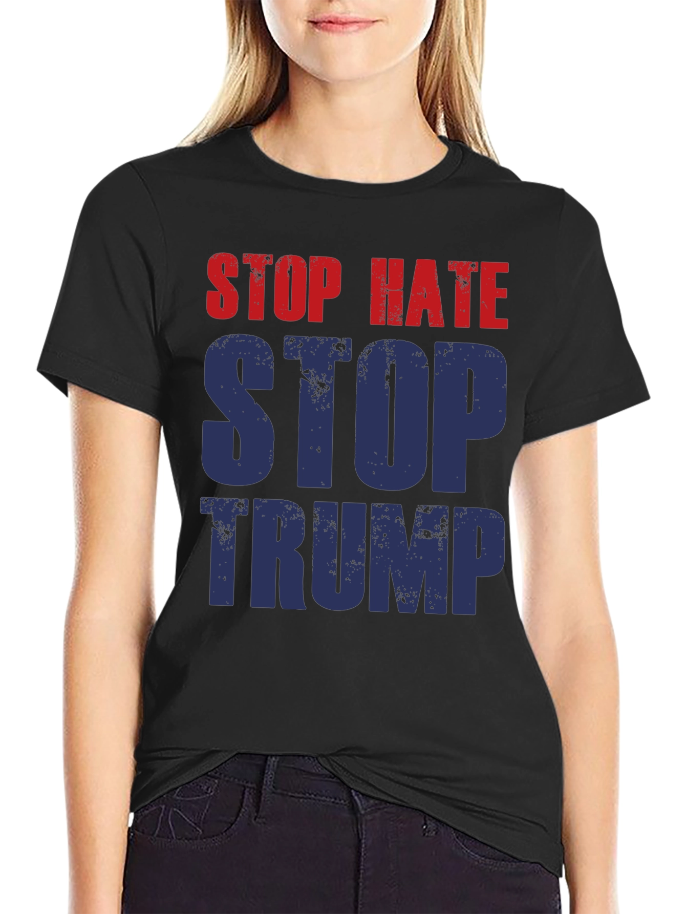 Stop Hate Stop Trump Graphic T-Shirt