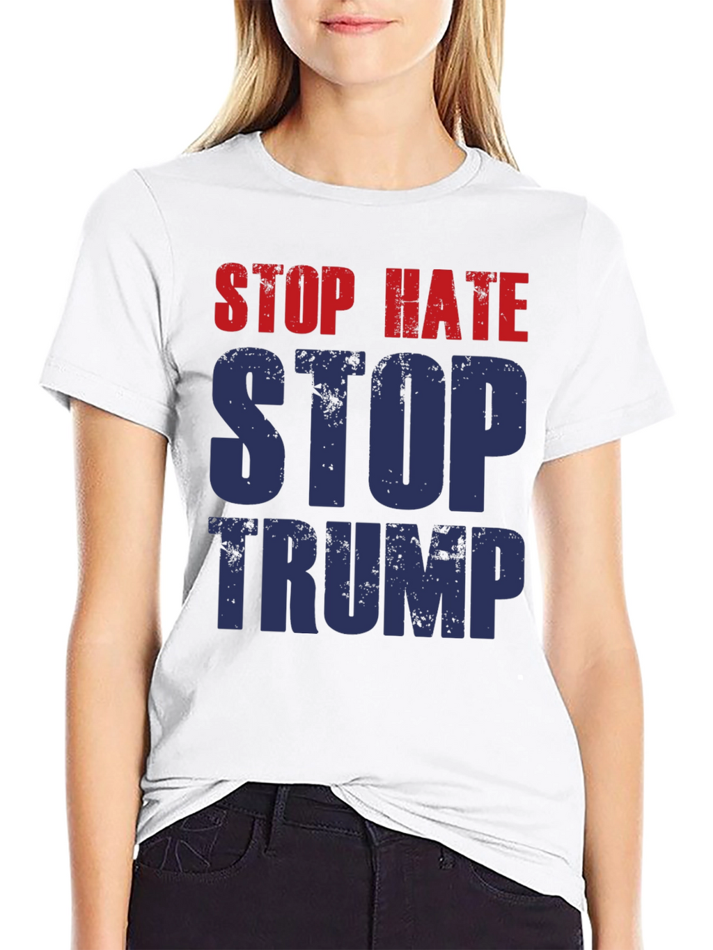 Stop Hate Stop Trump Graphic T-Shirt