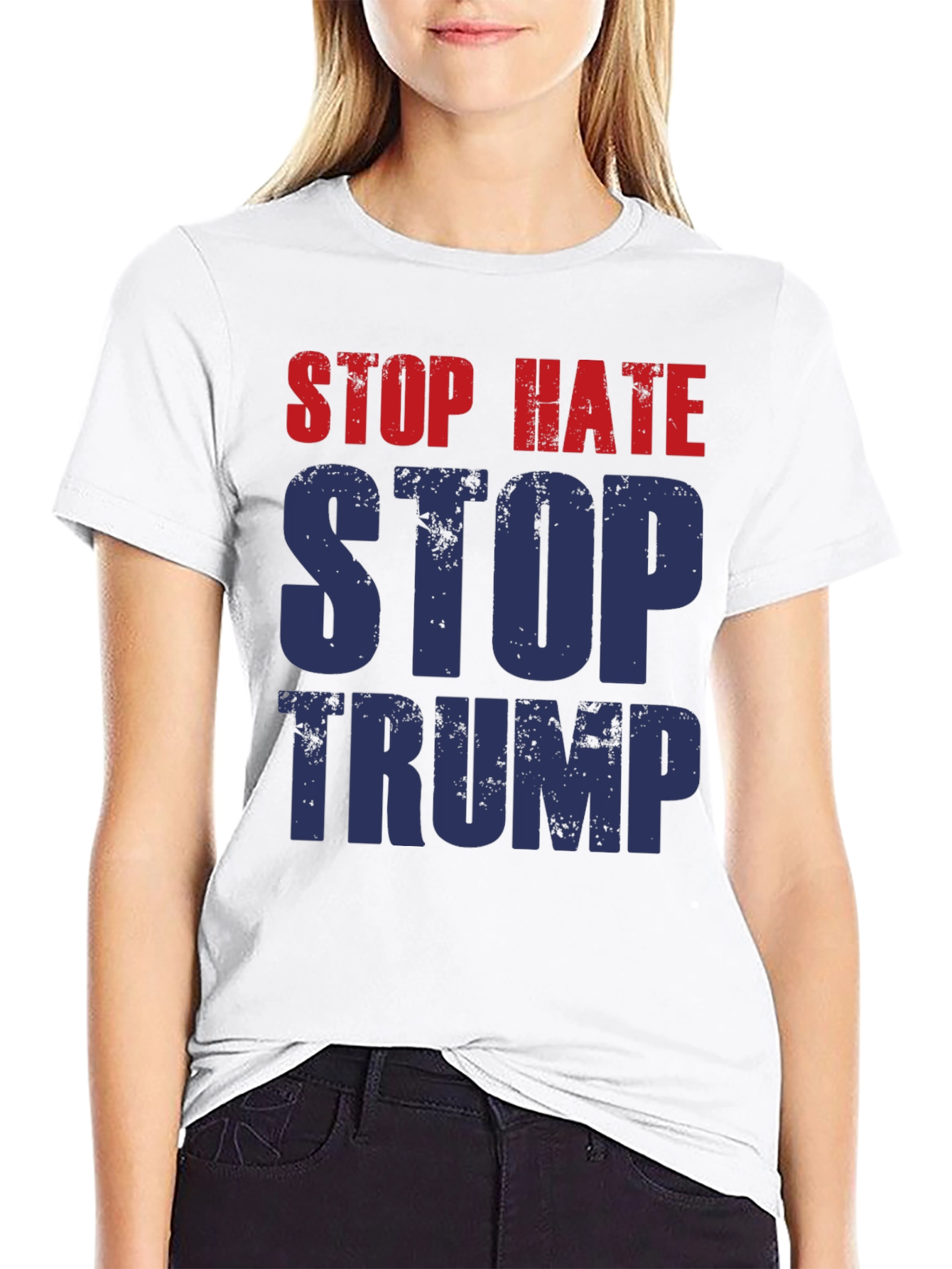 Stop Hate Stop Trump Graphic T-Shirt