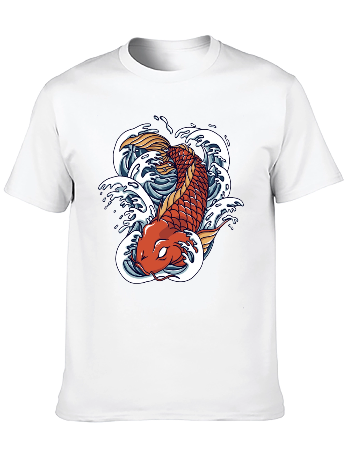 Koi Fish Graphic Tee - Black Cotton T-Shirt