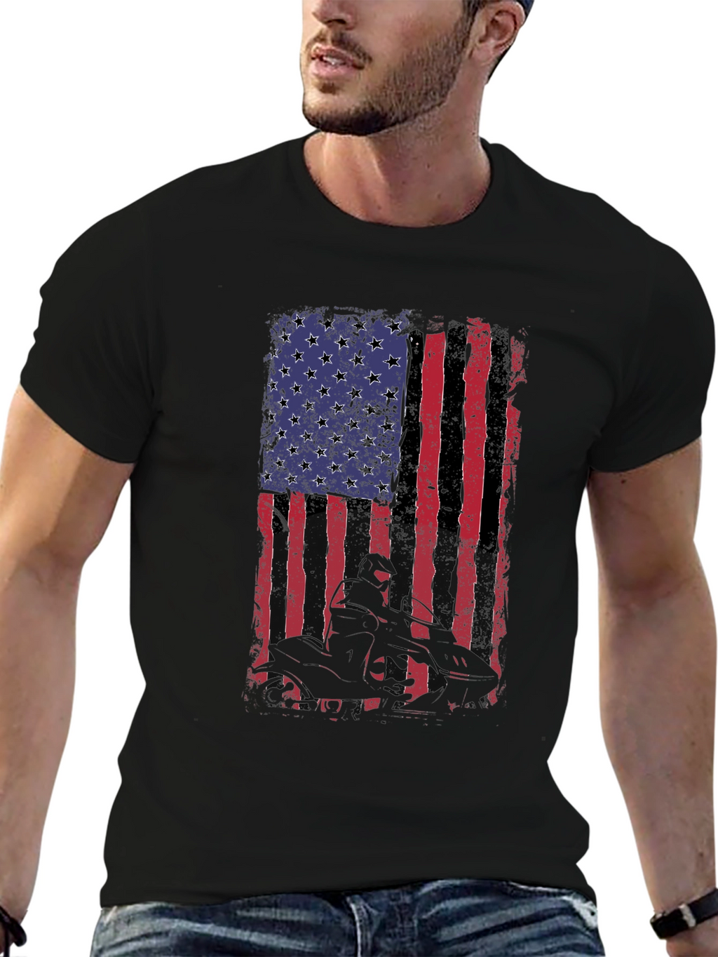American Flag ATV Rider Graphic Tee