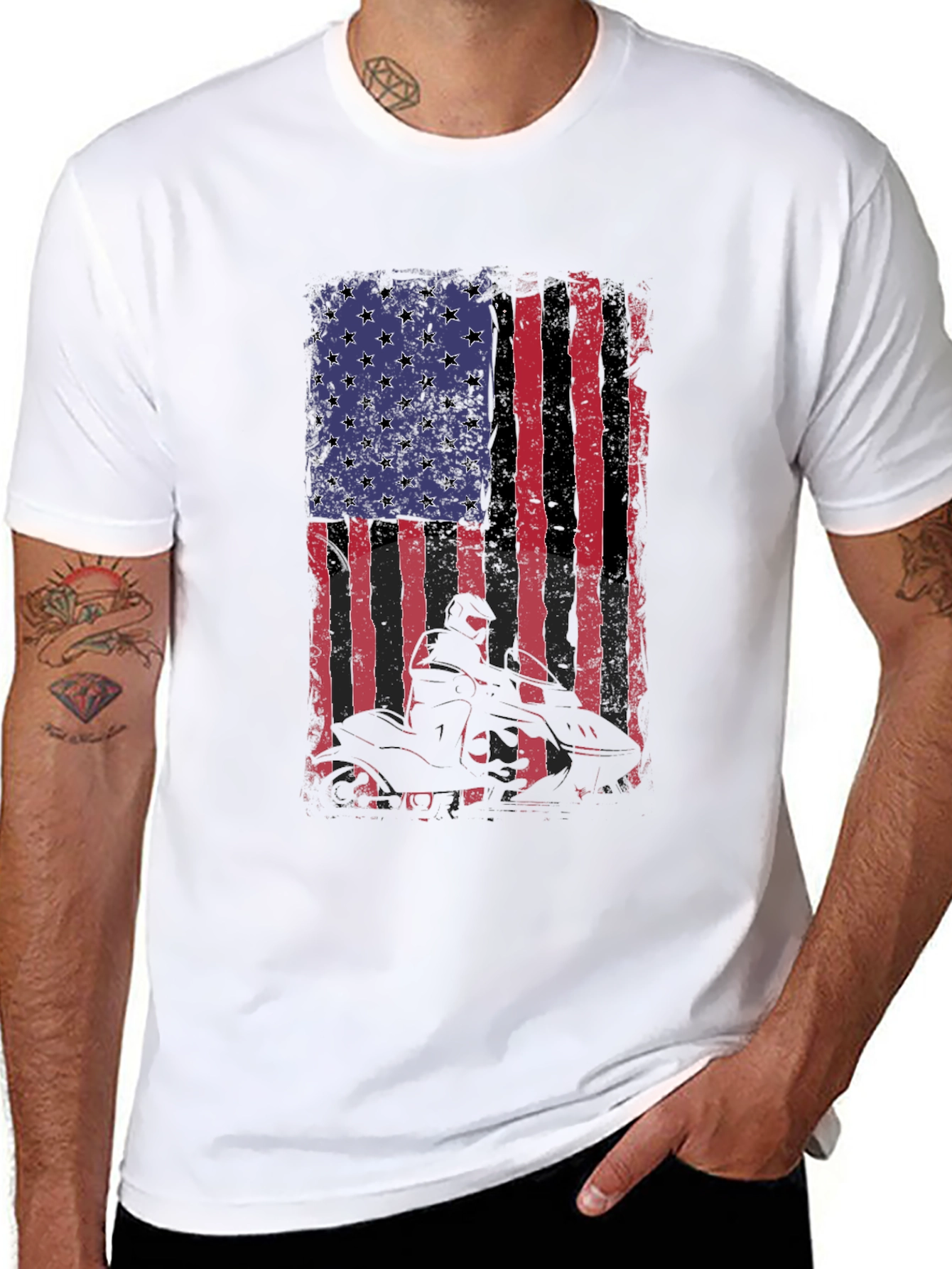 American Flag ATV Rider Graphic Tee