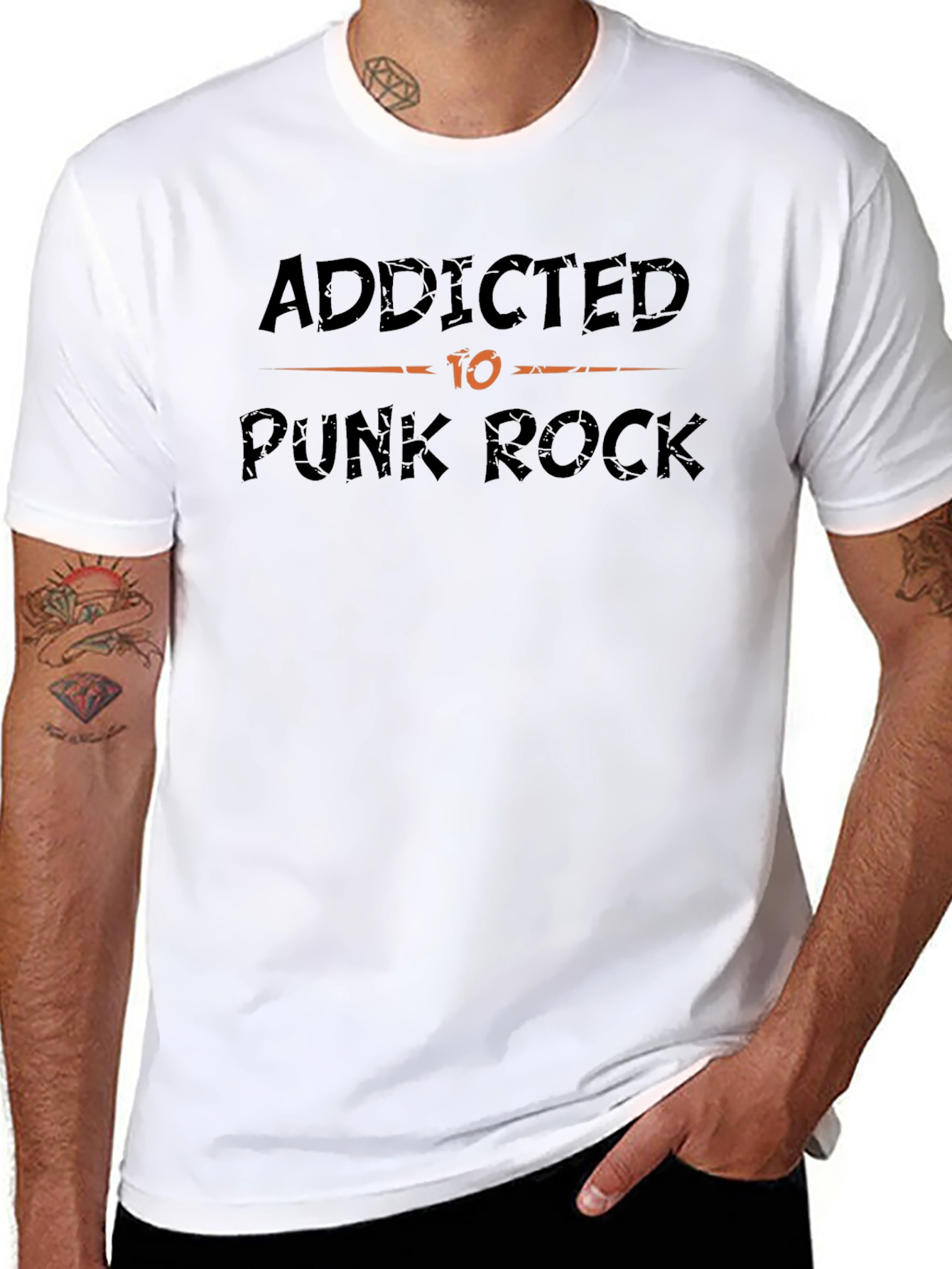 Addicted to Punk Rock Graphic Tee - Black