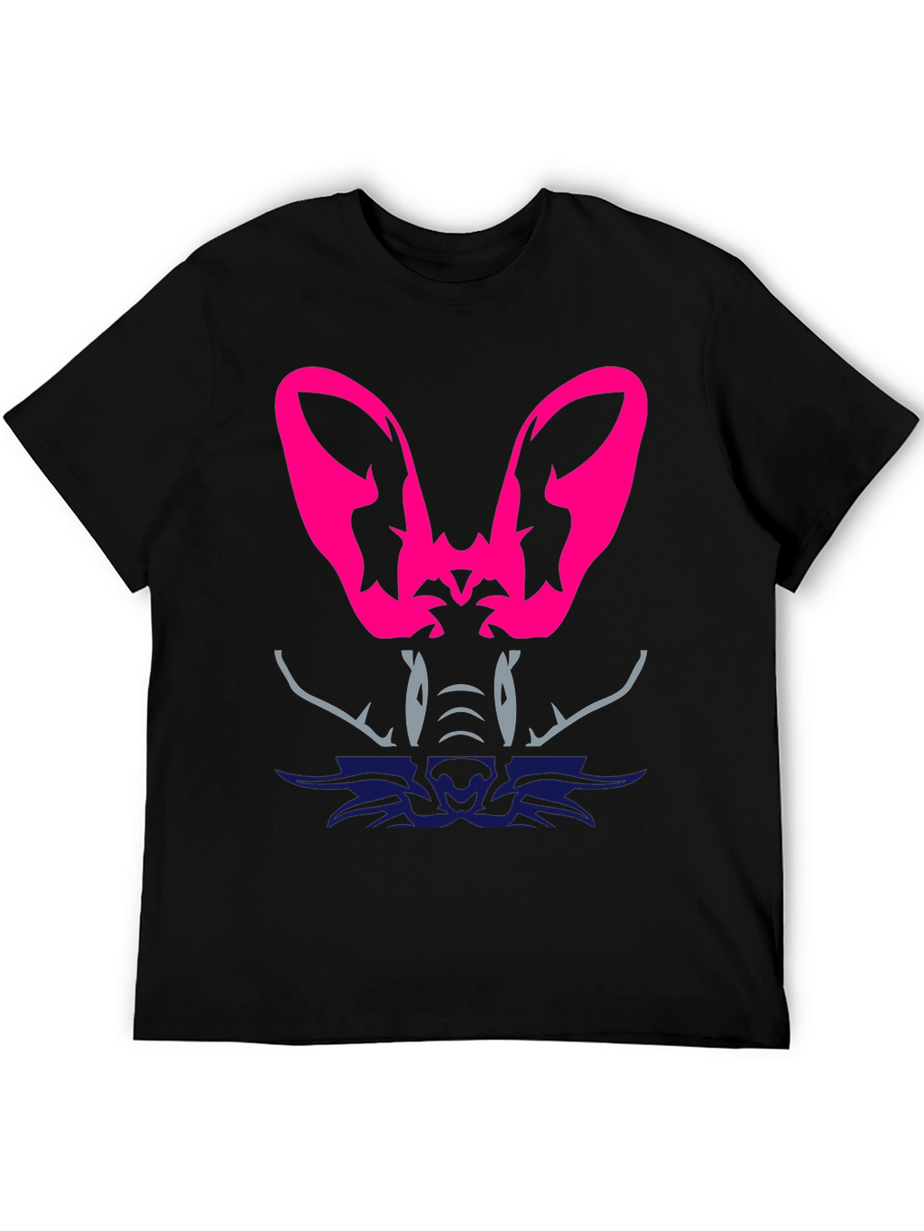 Abstract Animal Graphic Tee - Black