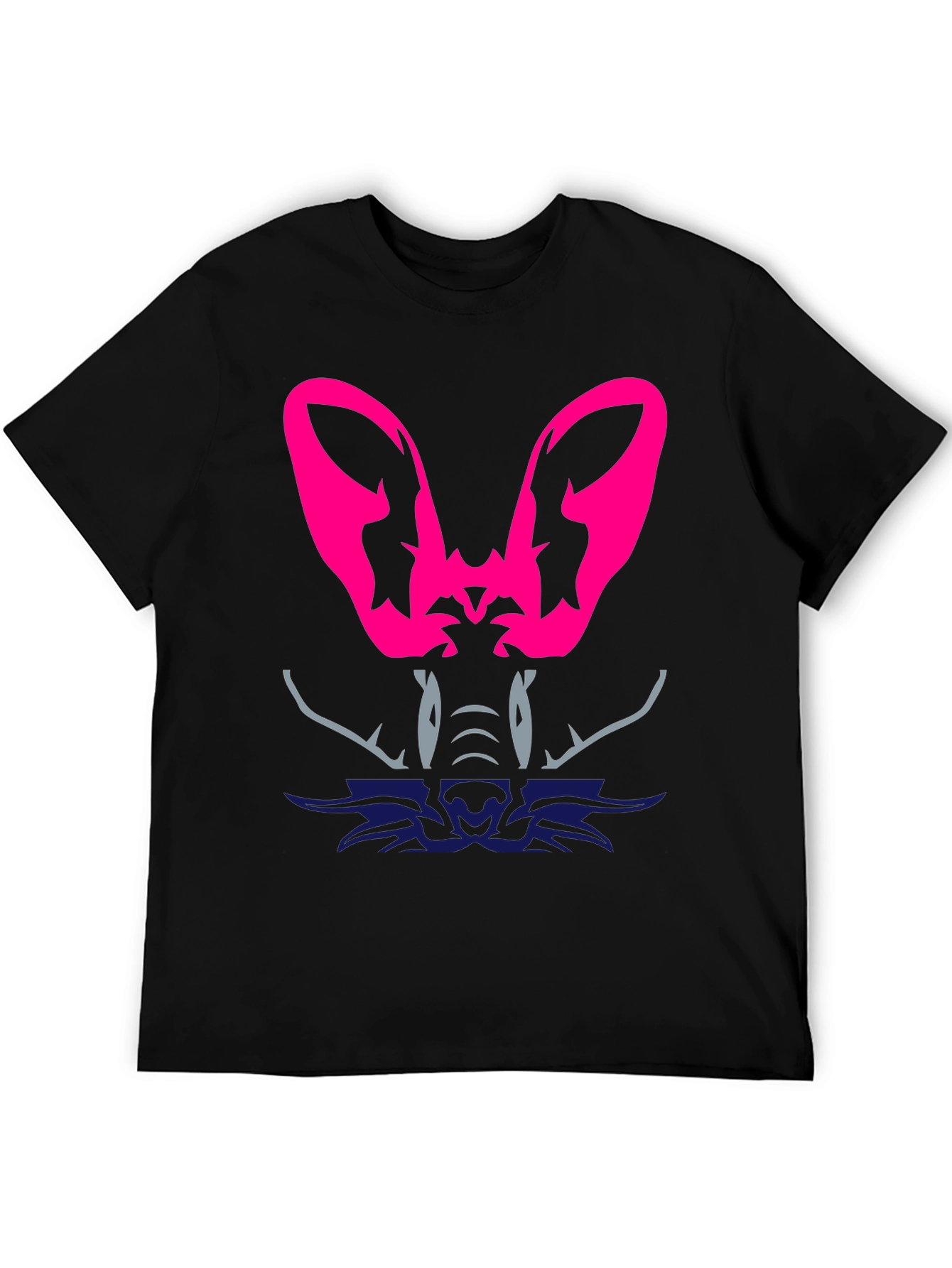 Abstract Animal Graphic Tee - Black