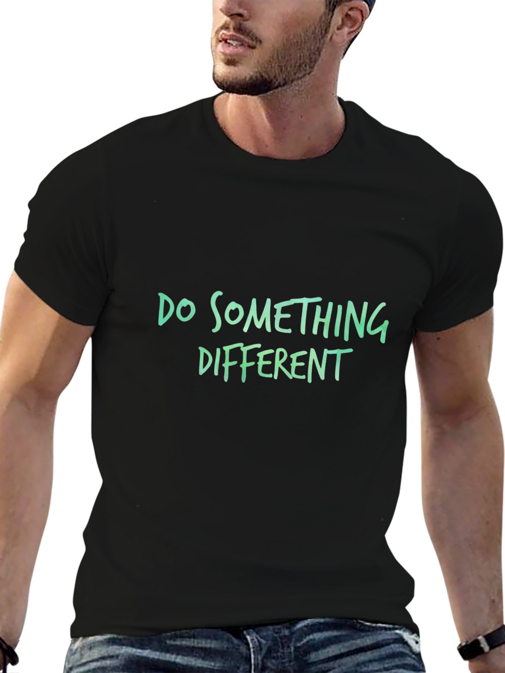 Do Something Different T-Shirt - Stylish Black Tee