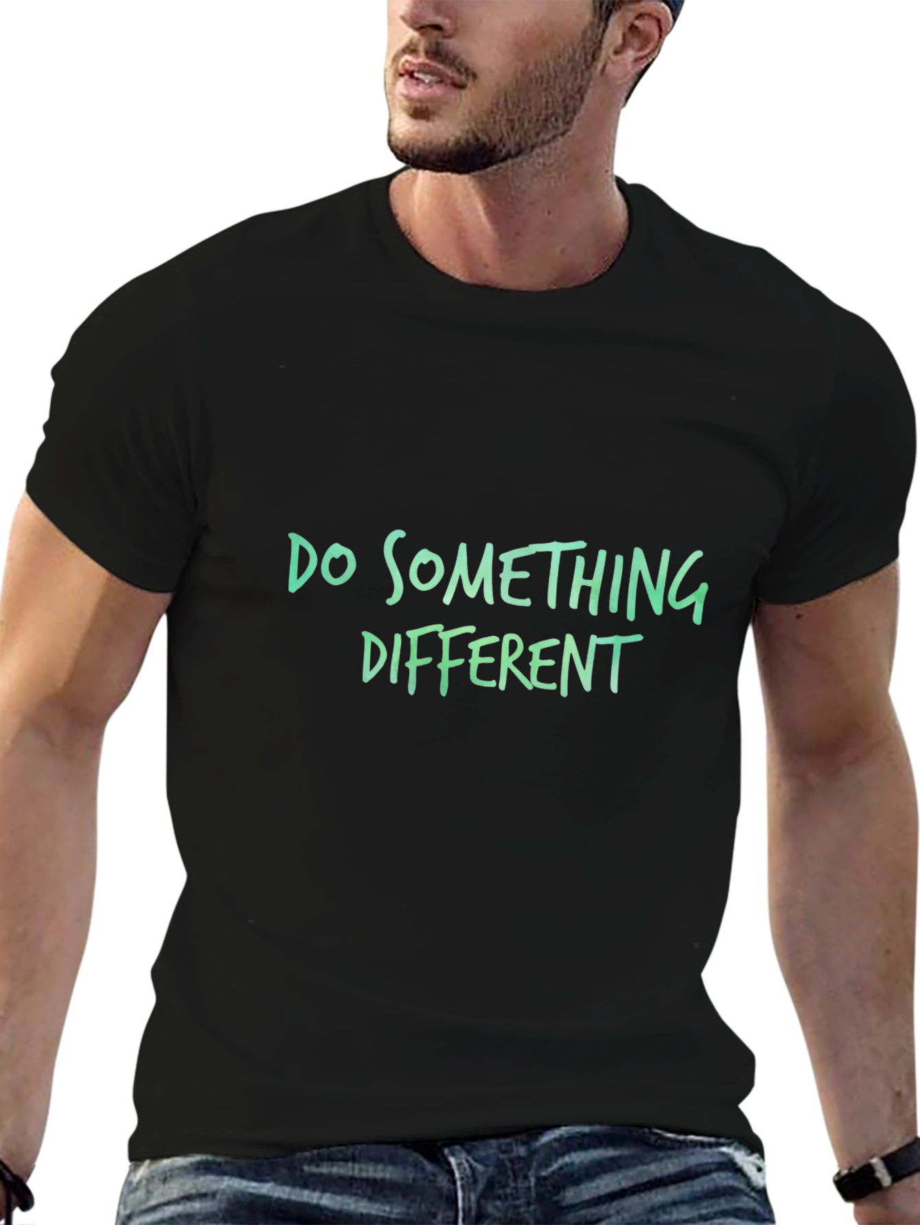 Do Something Different T-Shirt - Stylish Black Tee