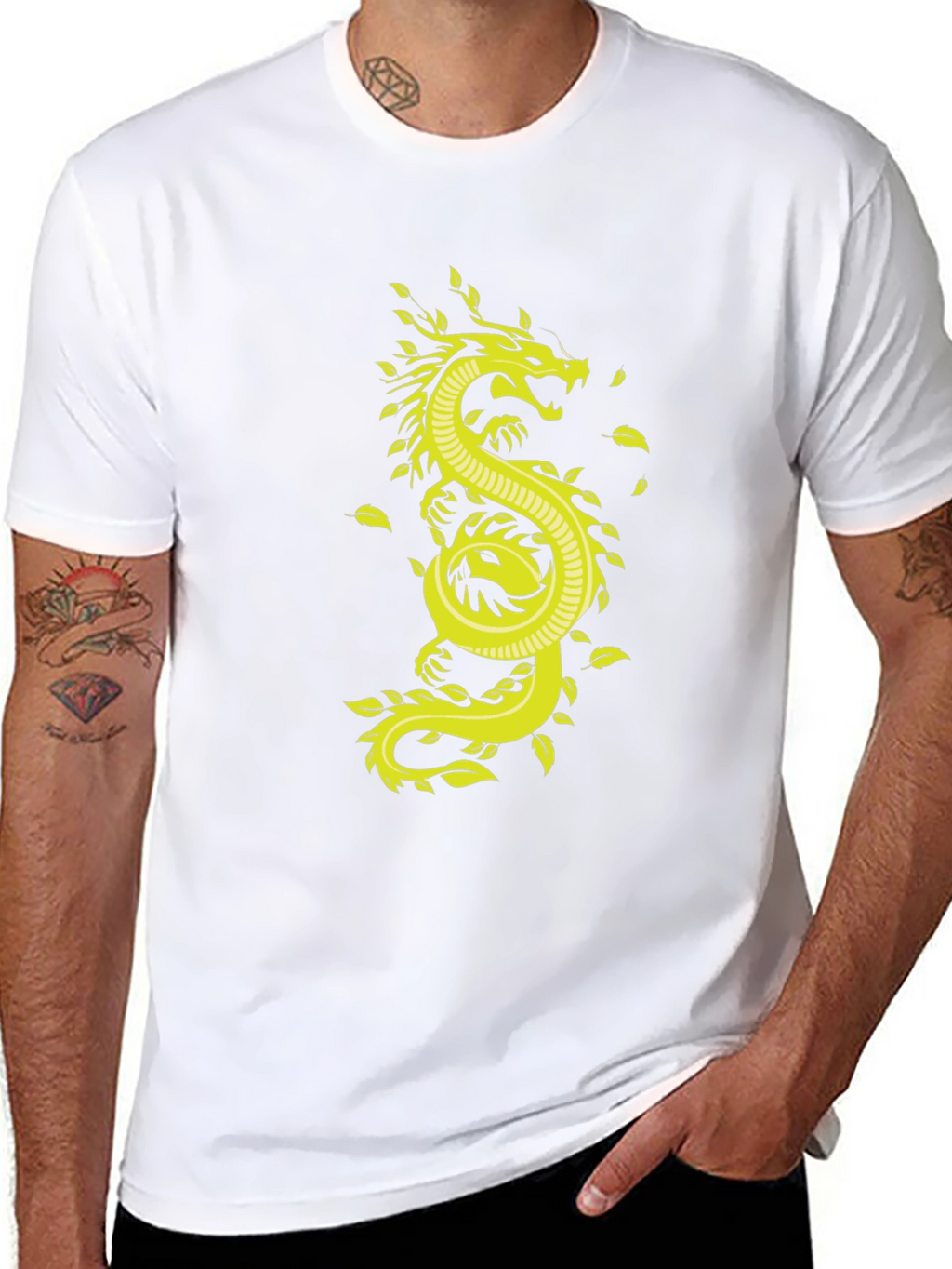 Dragon Graphic Tee - Stylish Mens Black T-Shirt