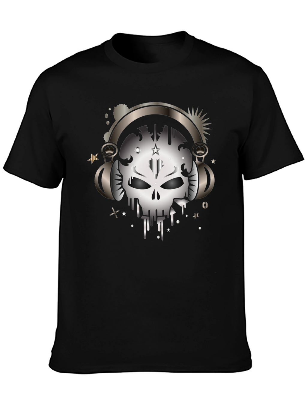 Skull Headphones Graphic T-Shirt