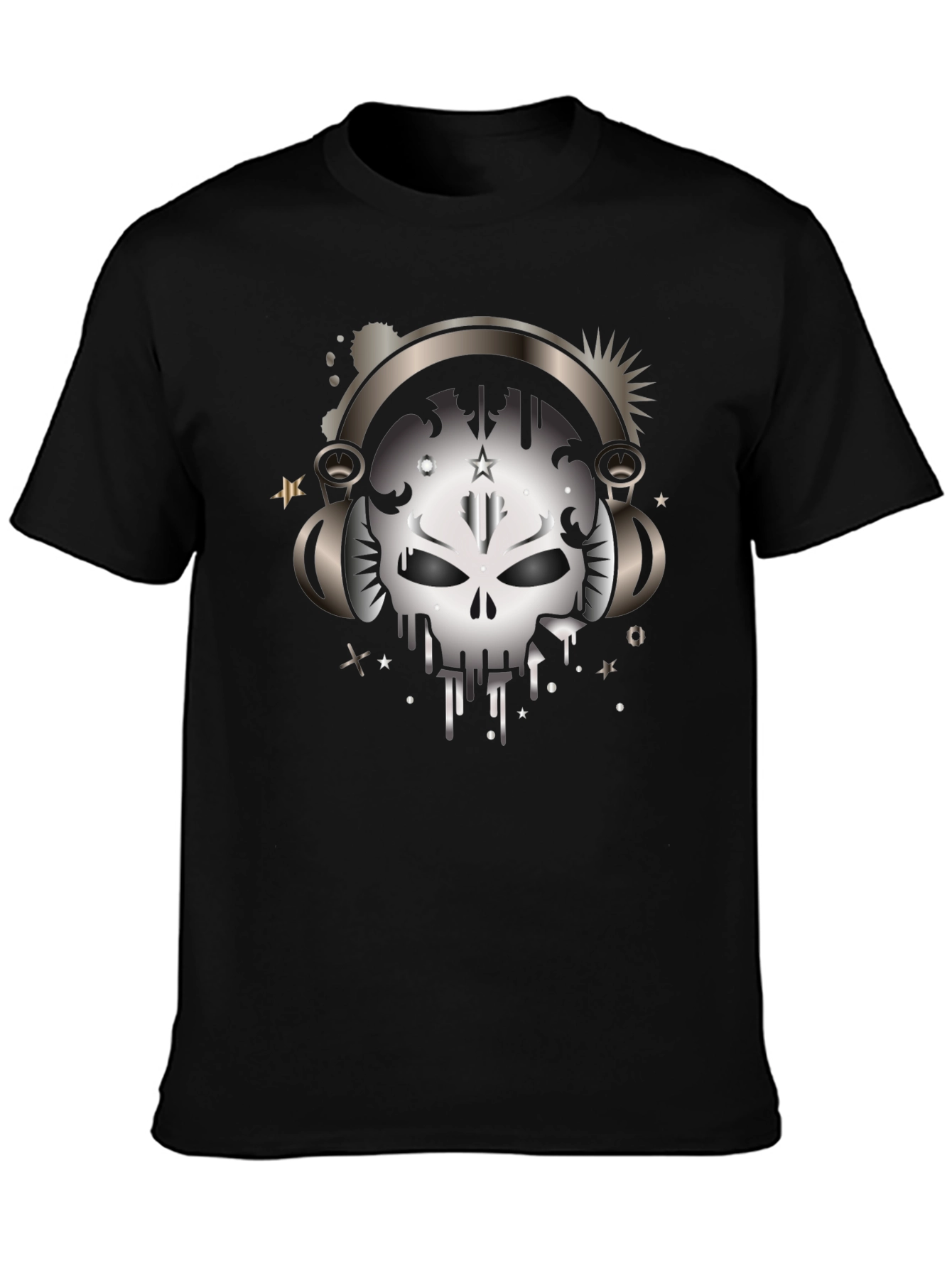 Skull Headphones Graphic T-Shirt