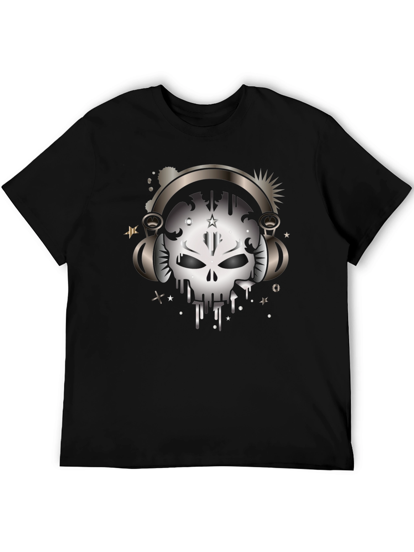 Skull Headphones Graphic T-Shirt