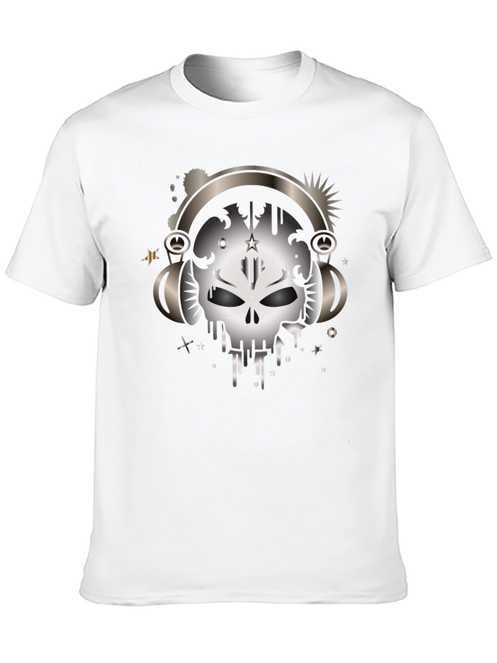 Skull Headphones Graphic T-Shirt