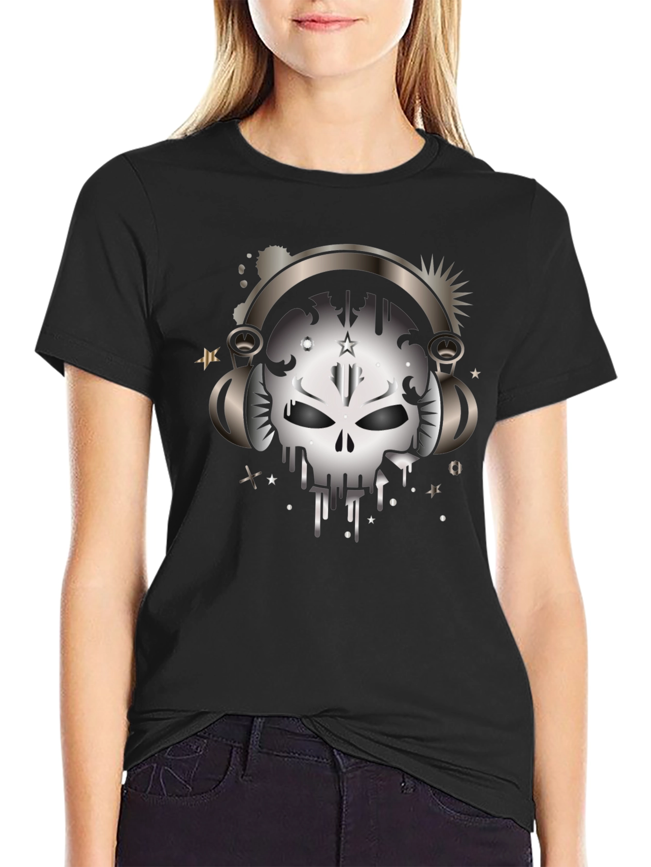 Skull Headphones Graphic T-Shirt