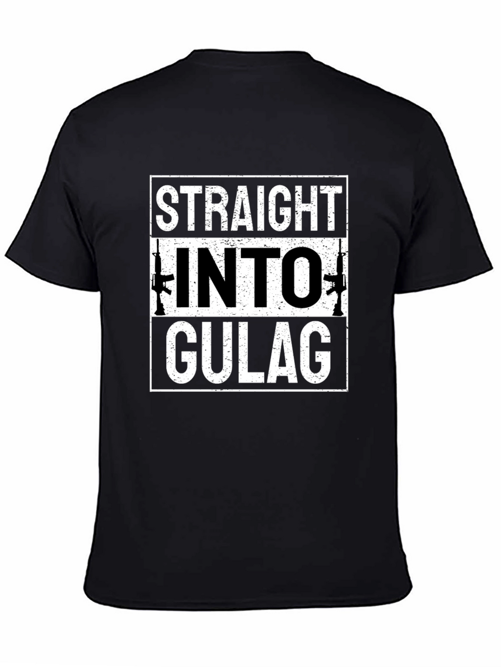 Straight Into Gulag Mens Black T-Shirt