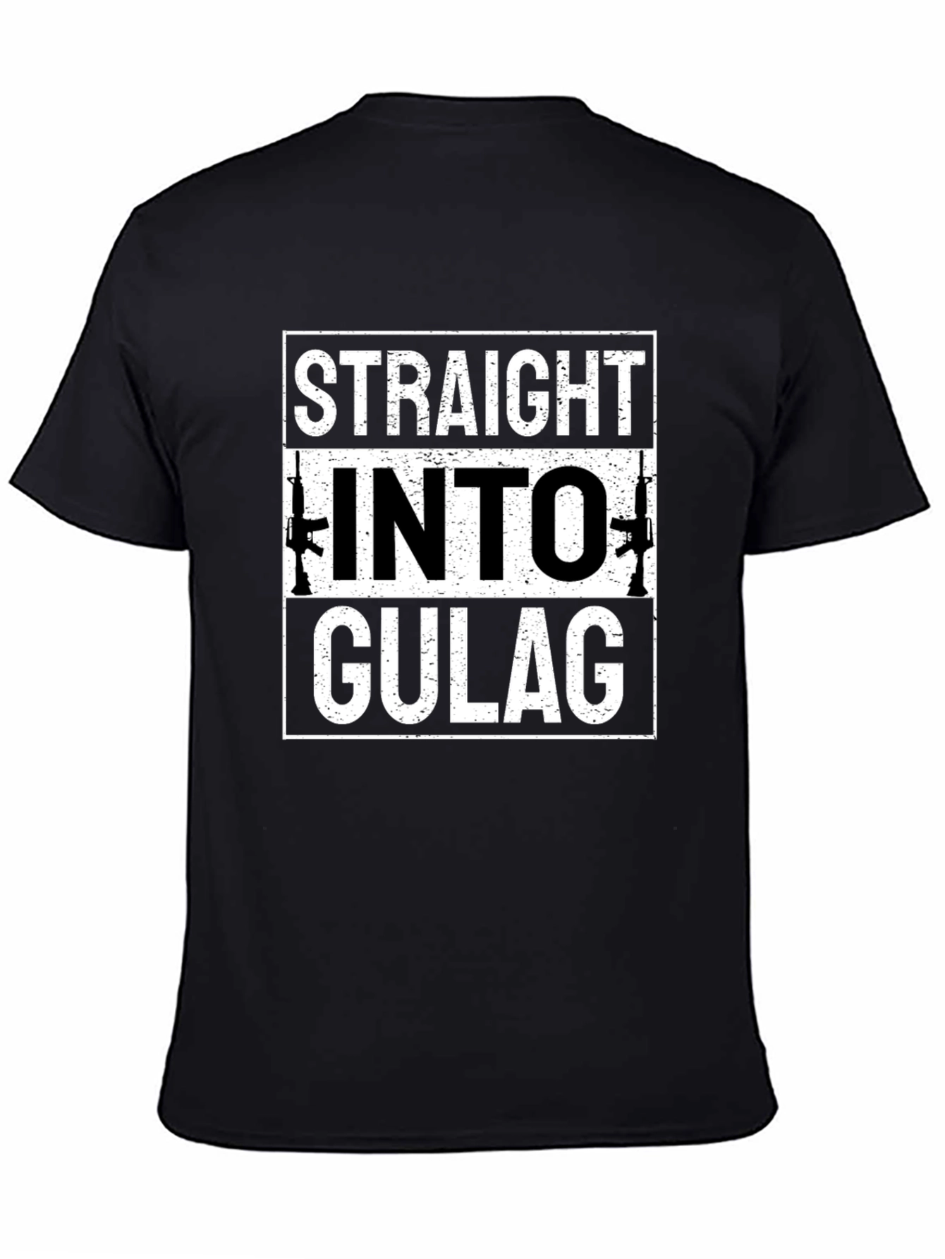 Straight Into Gulag Mens Black T-Shirt