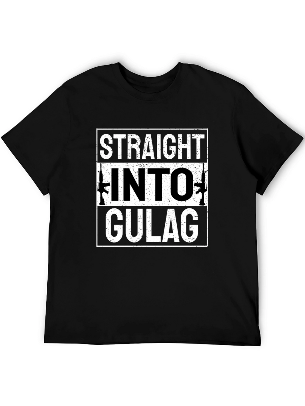 Straight Into Gulag Mens Black T-Shirt