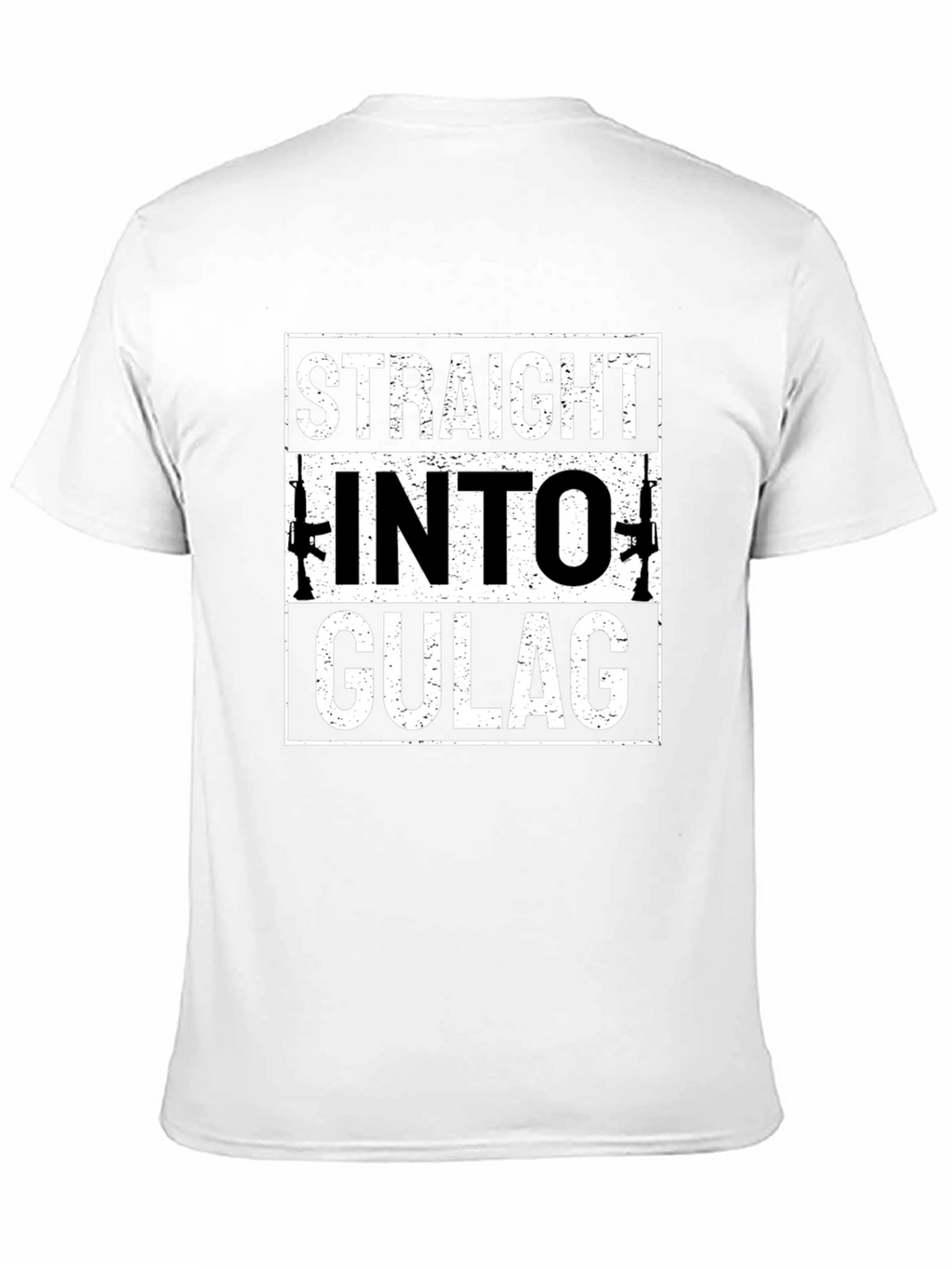 Straight Into Gulag Mens Black T-Shirt