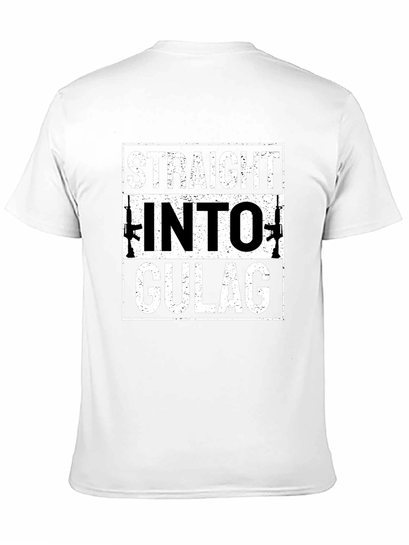 Straight Into Gulag Mens Black T-Shirt