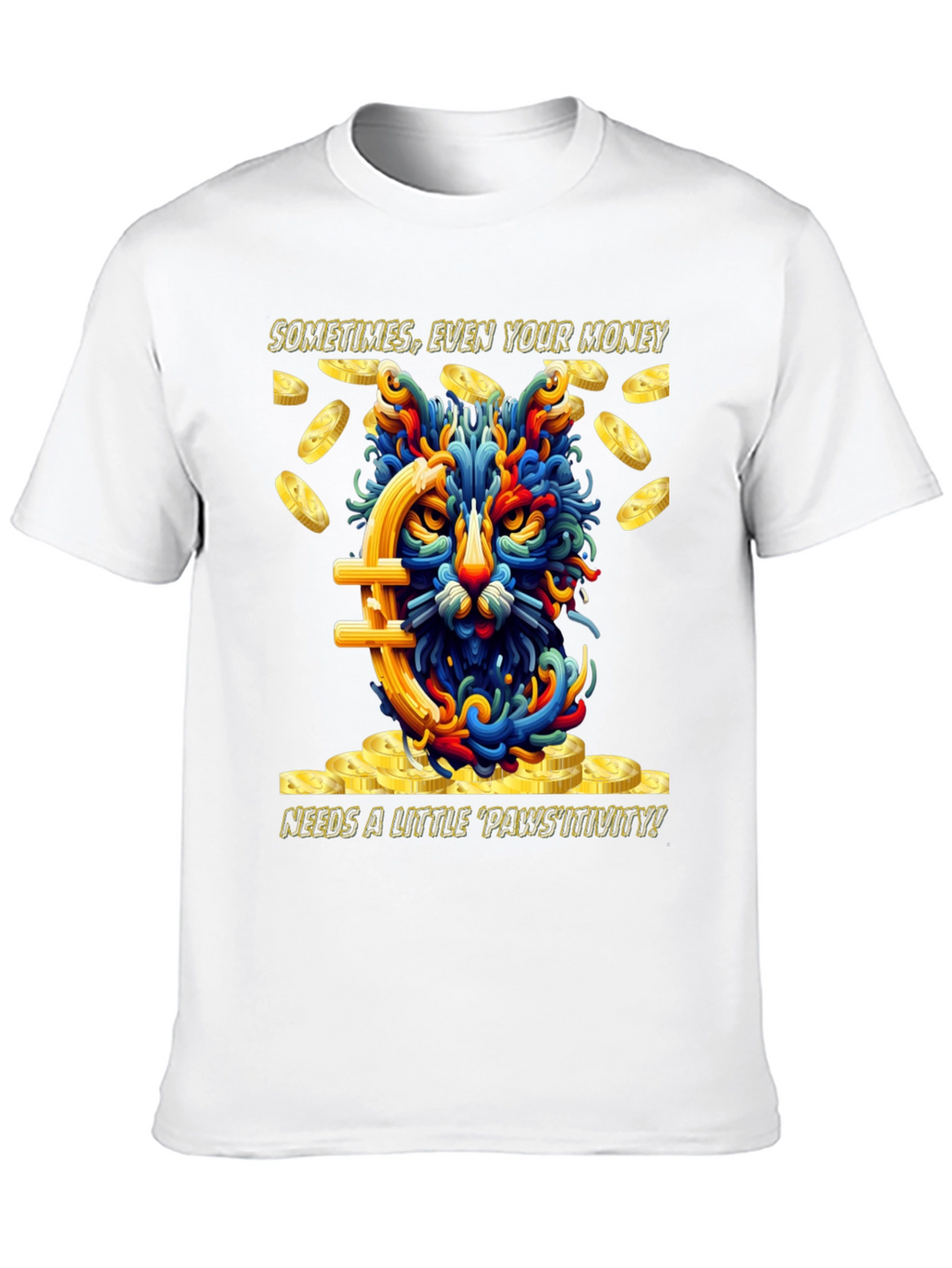Money Cat Graphic Tee - Needs Pawsitivity!