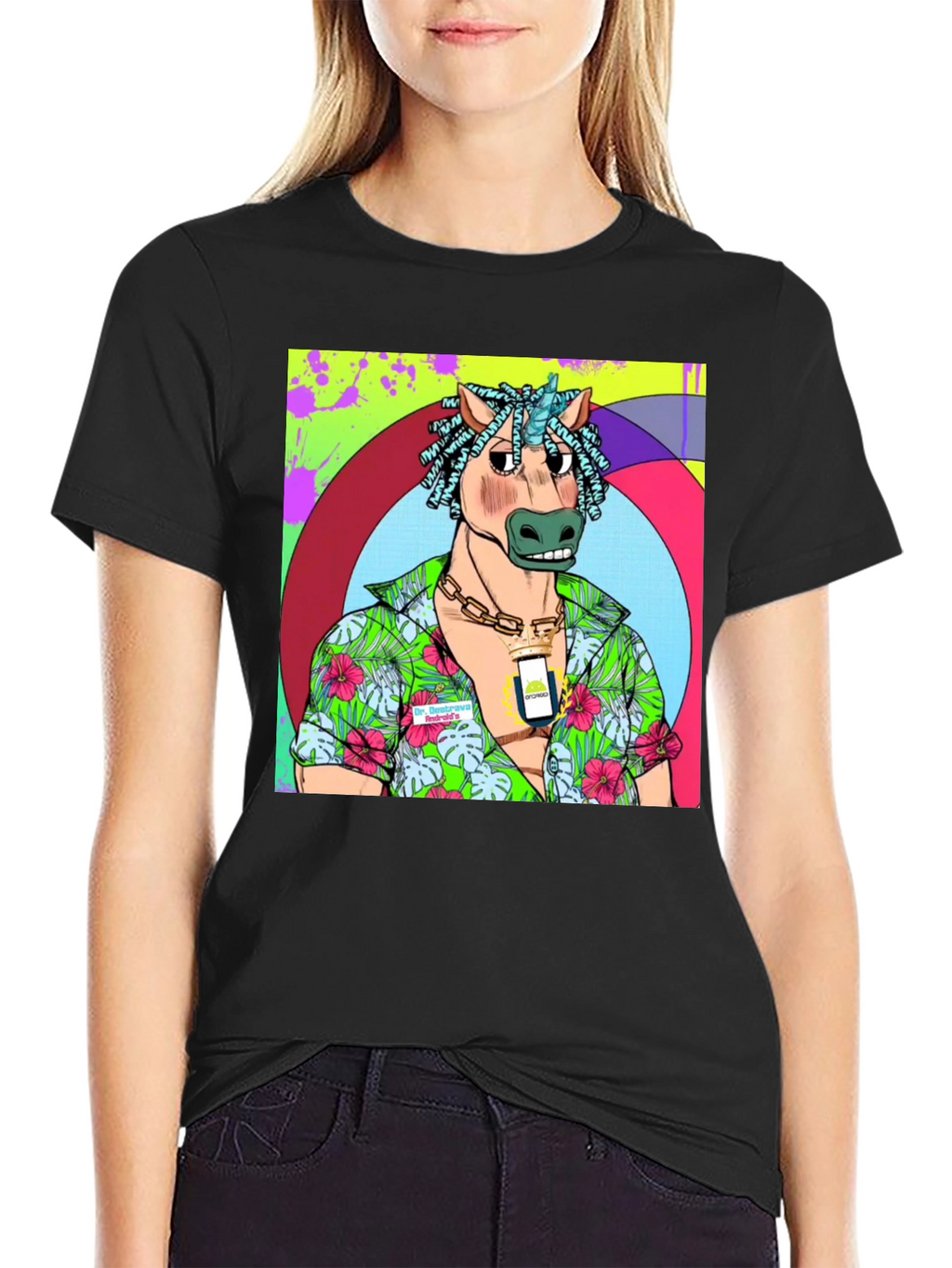 Cool Horse Graphic Black T-Shirt
