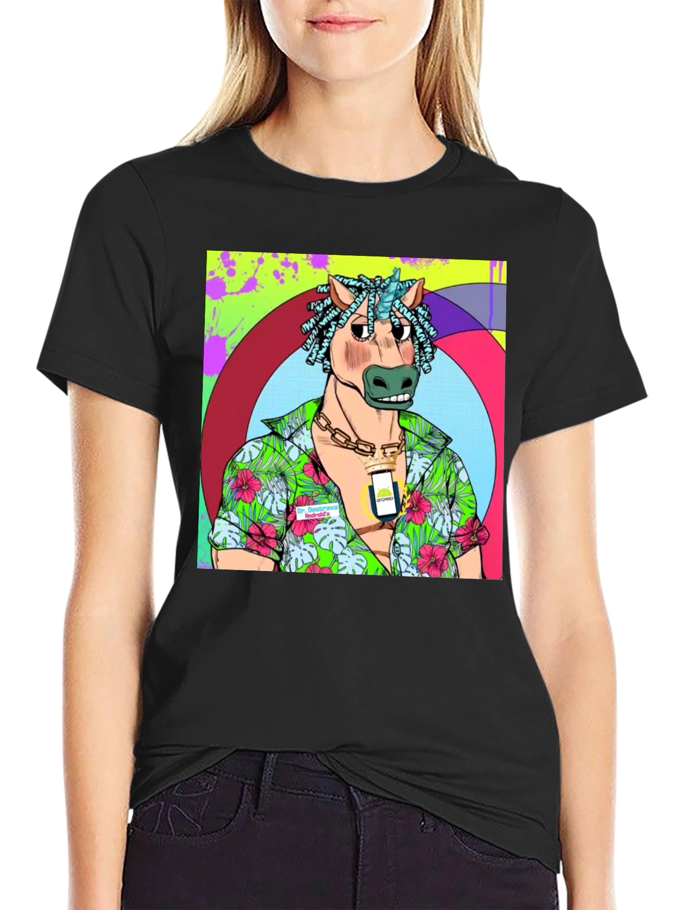 Cool Horse Graphic Black T-Shirt