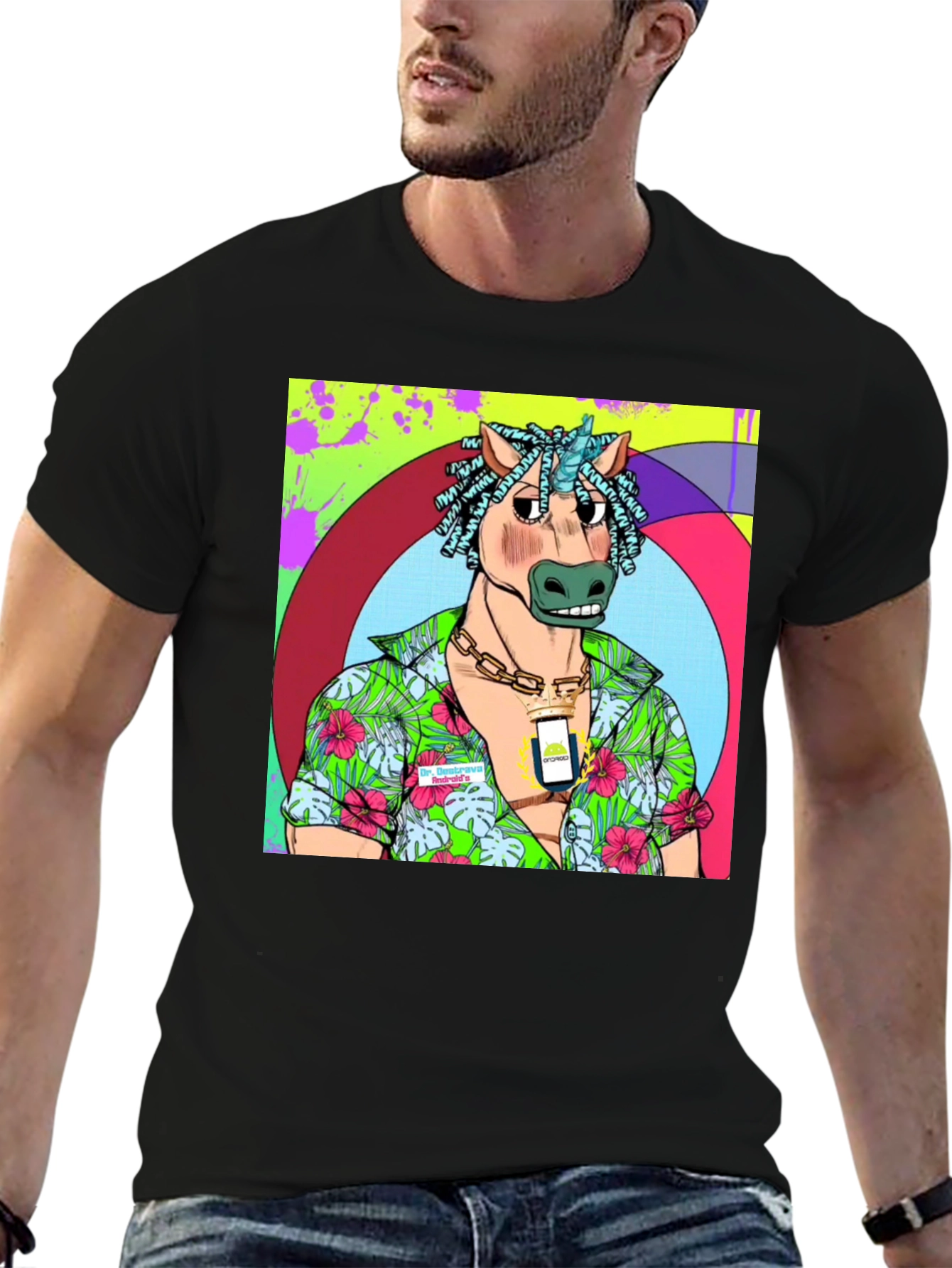 Cool Horse Graphic Black T-Shirt