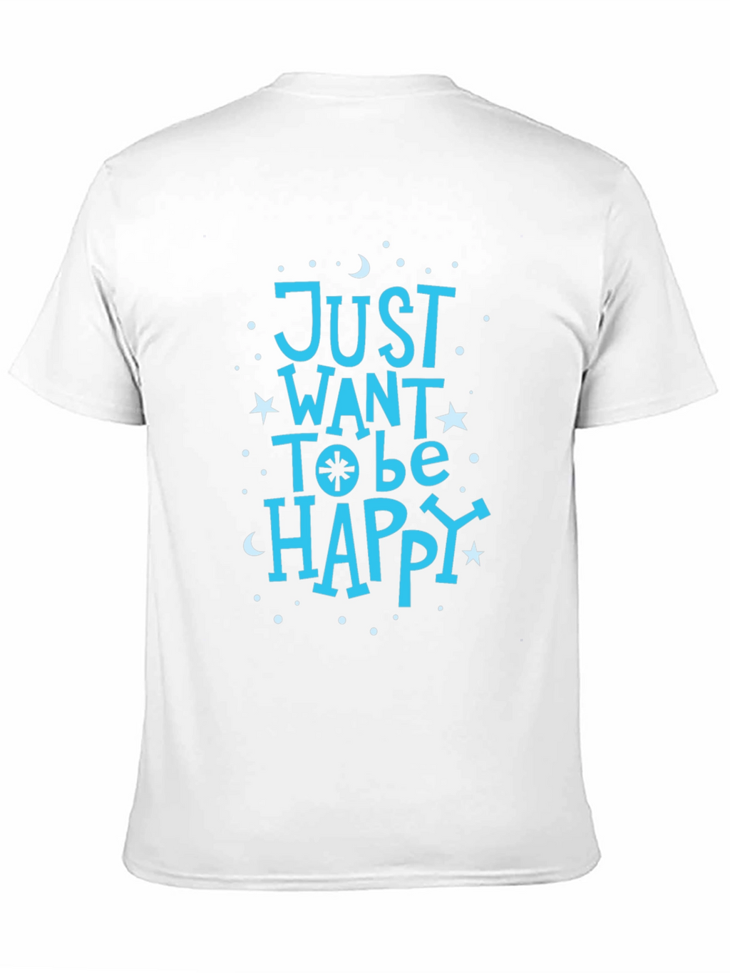 Just Want To Be Happy Black Graphic T-Shirt