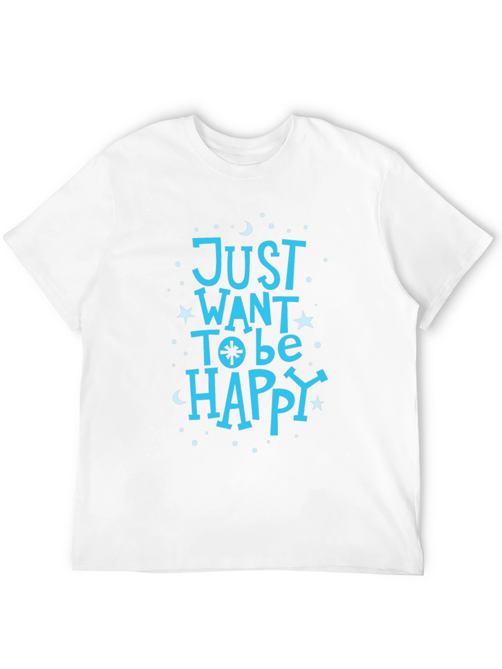 Just Want To Be Happy Black Graphic T-Shirt