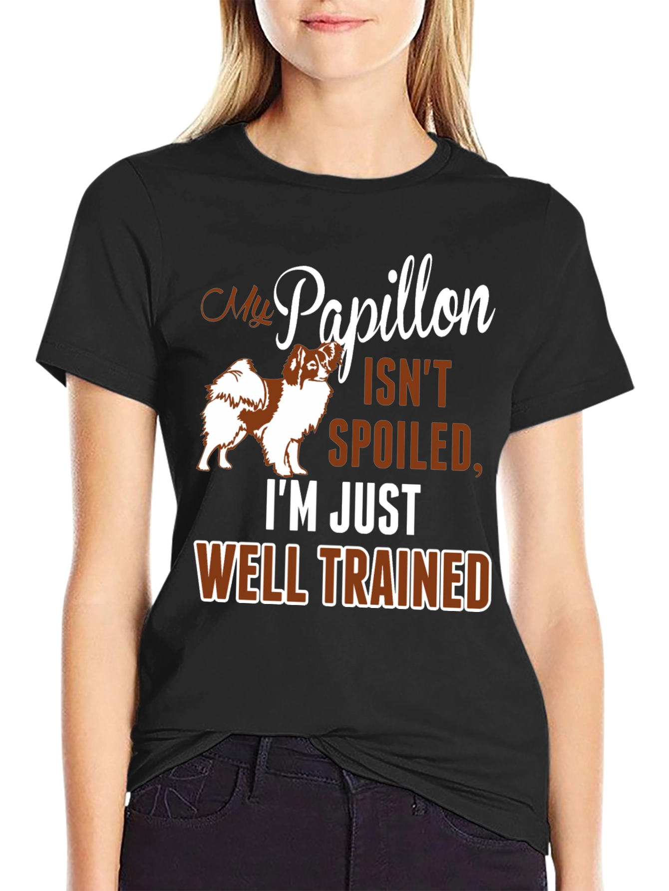 My Papillon Isnt Spoiled Funny Dog T-Shirt