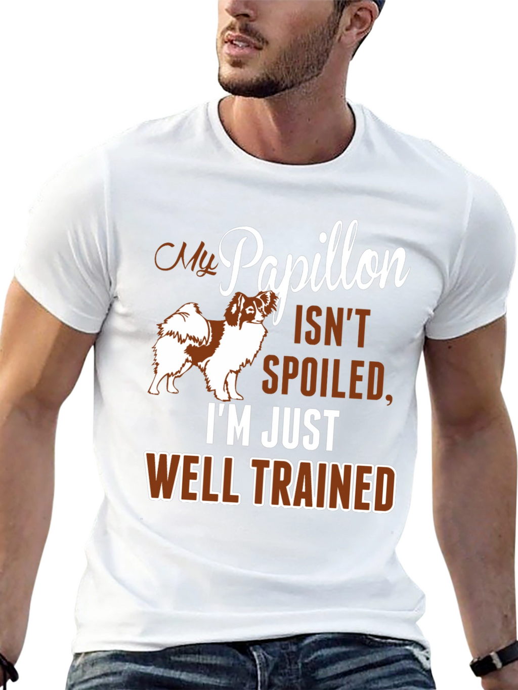 My Papillon Isnt Spoiled Funny Dog T-Shirt