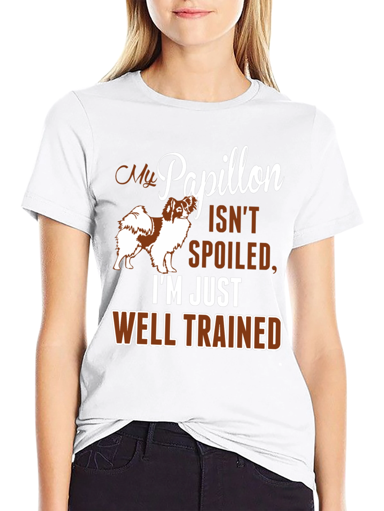 My Papillon Isnt Spoiled Funny Dog T-Shirt