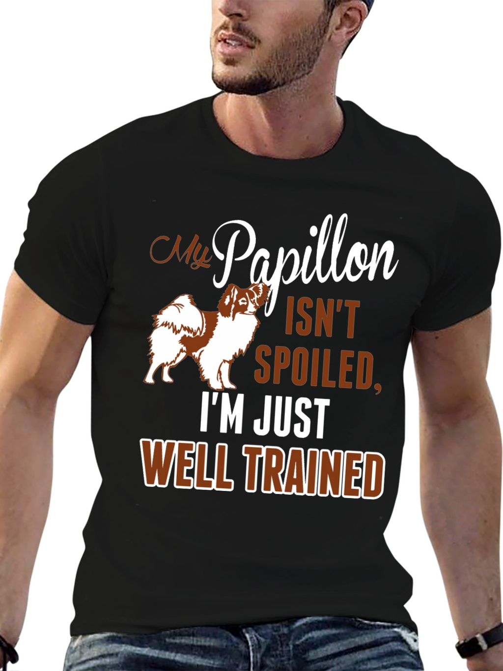 My Papillon Isnt Spoiled Funny Dog T-Shirt