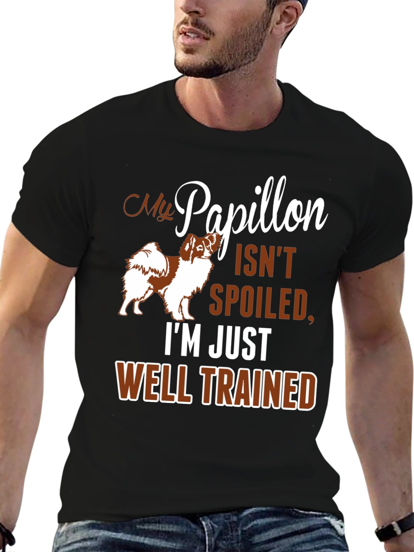 My Papillon Isnt Spoiled Funny Dog T-Shirt