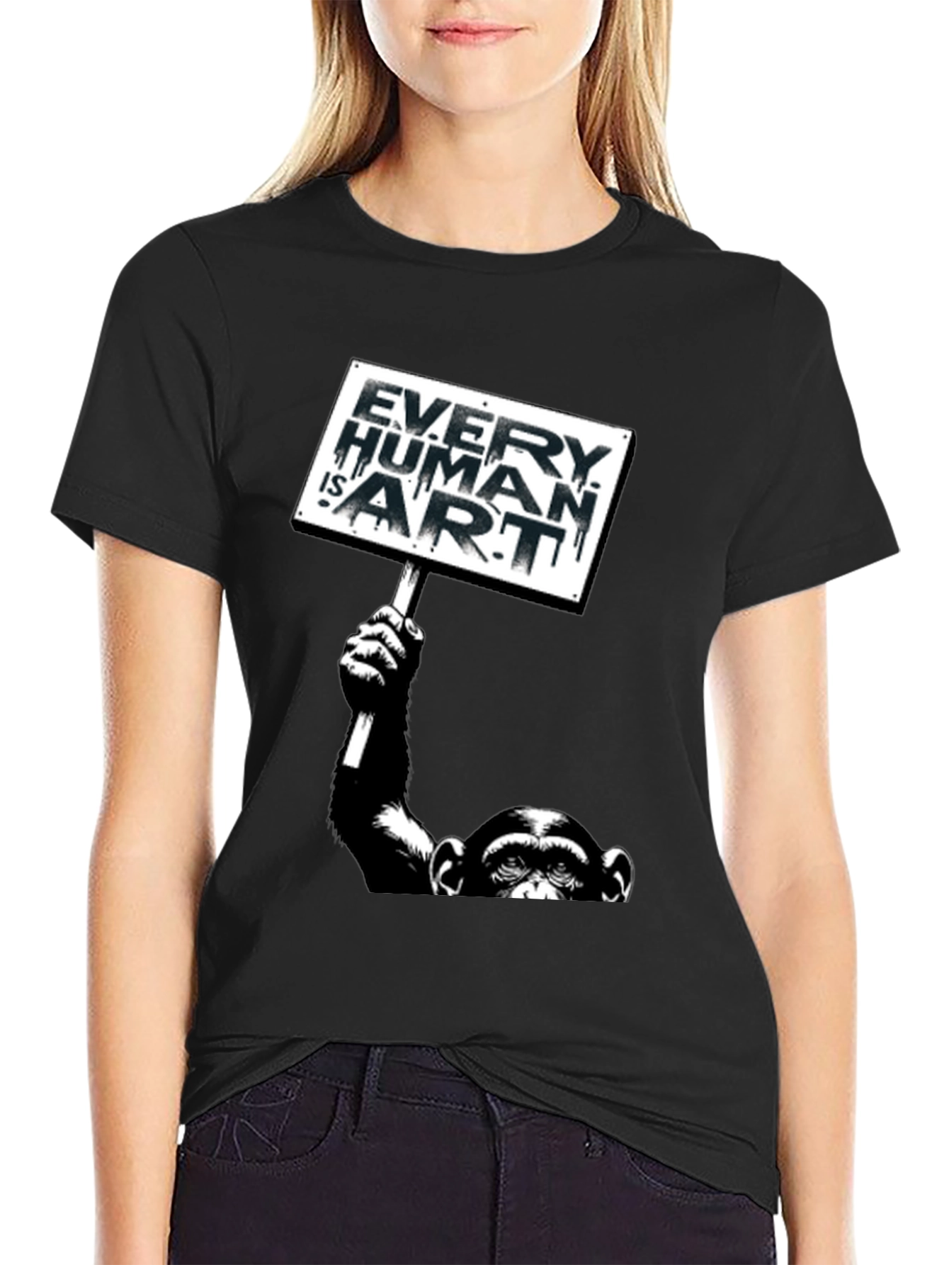 Every Human is Art Monkey Graphic T-Shirt