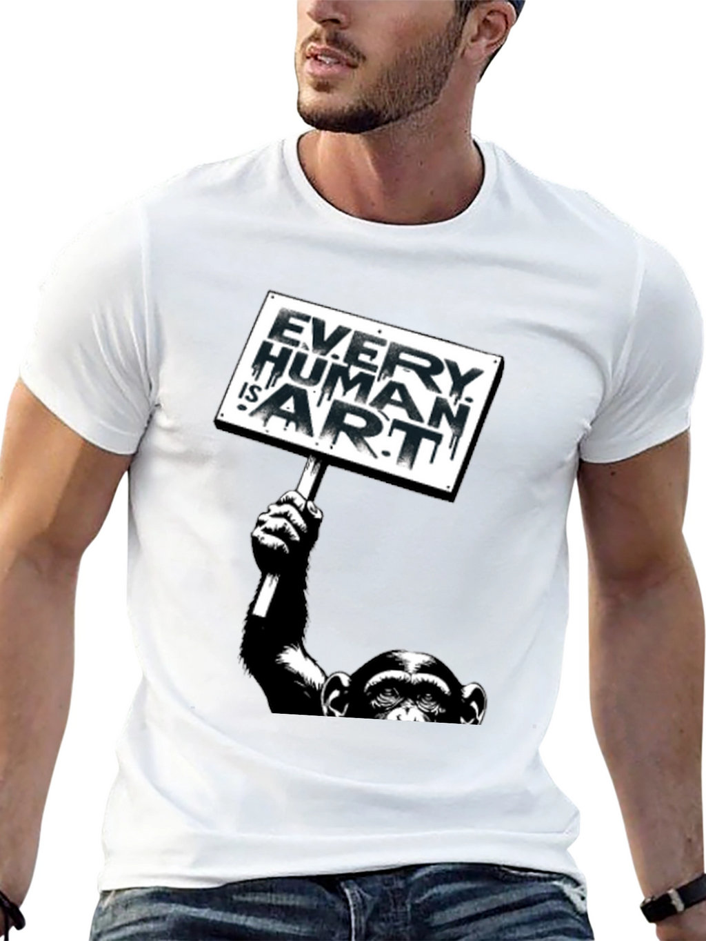 Every Human is Art Monkey Graphic T-Shirt