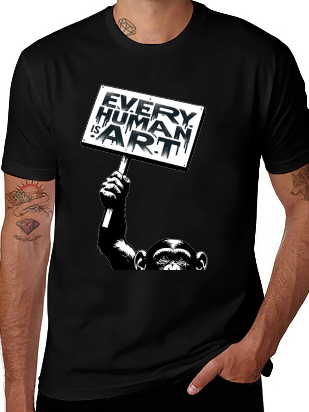 Every Human is Art Monkey Graphic T-Shirt