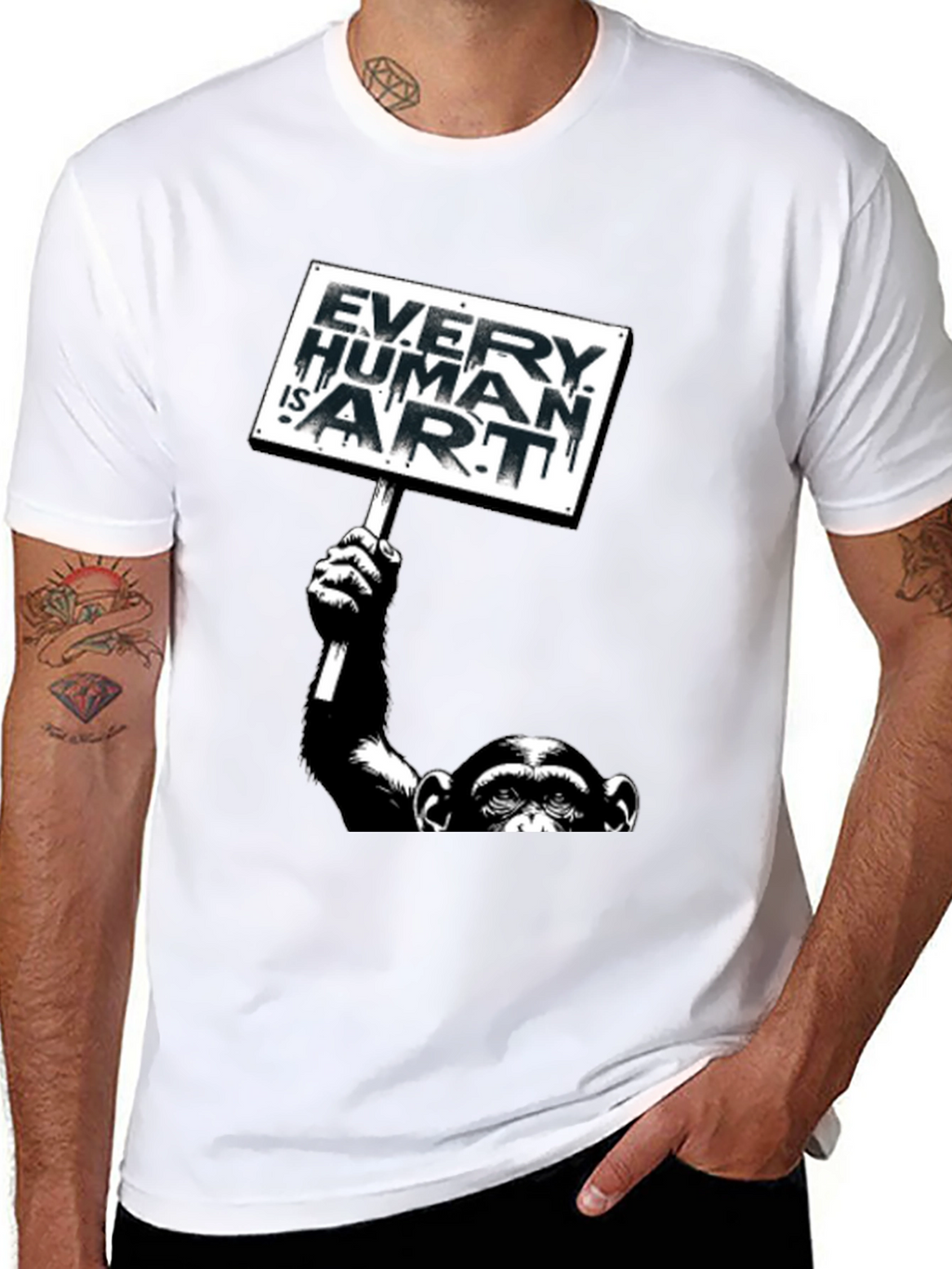 Every Human is Art Monkey Graphic T-Shirt