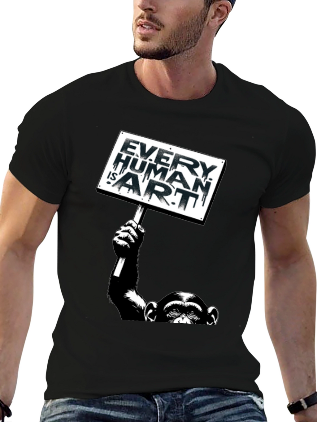 Every Human is Art Monkey Graphic T-Shirt